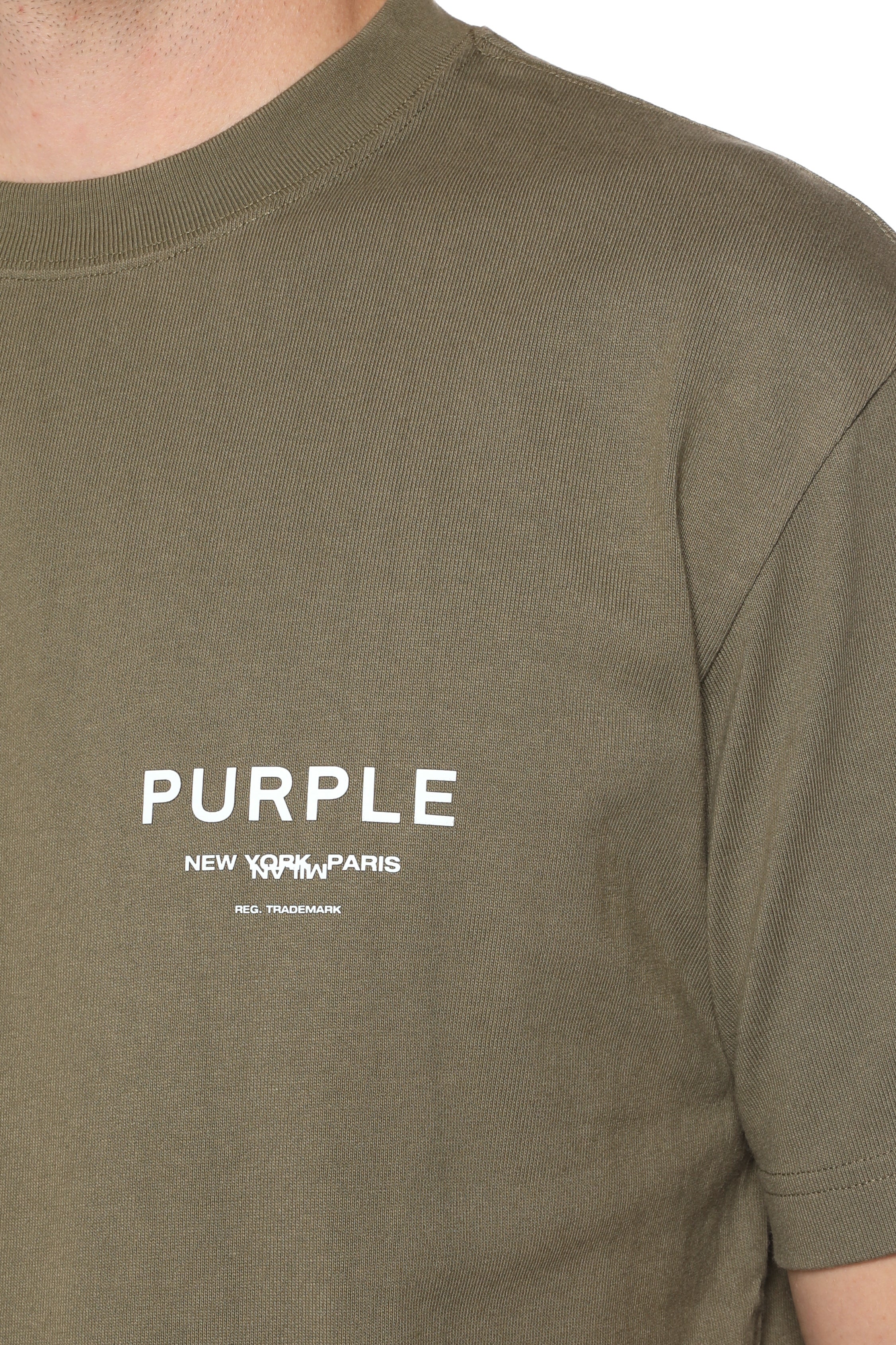 Purple Brand relaxed-fit graphic T-shirt made from 100% cotton featuring the signature wordmark logo on the front.