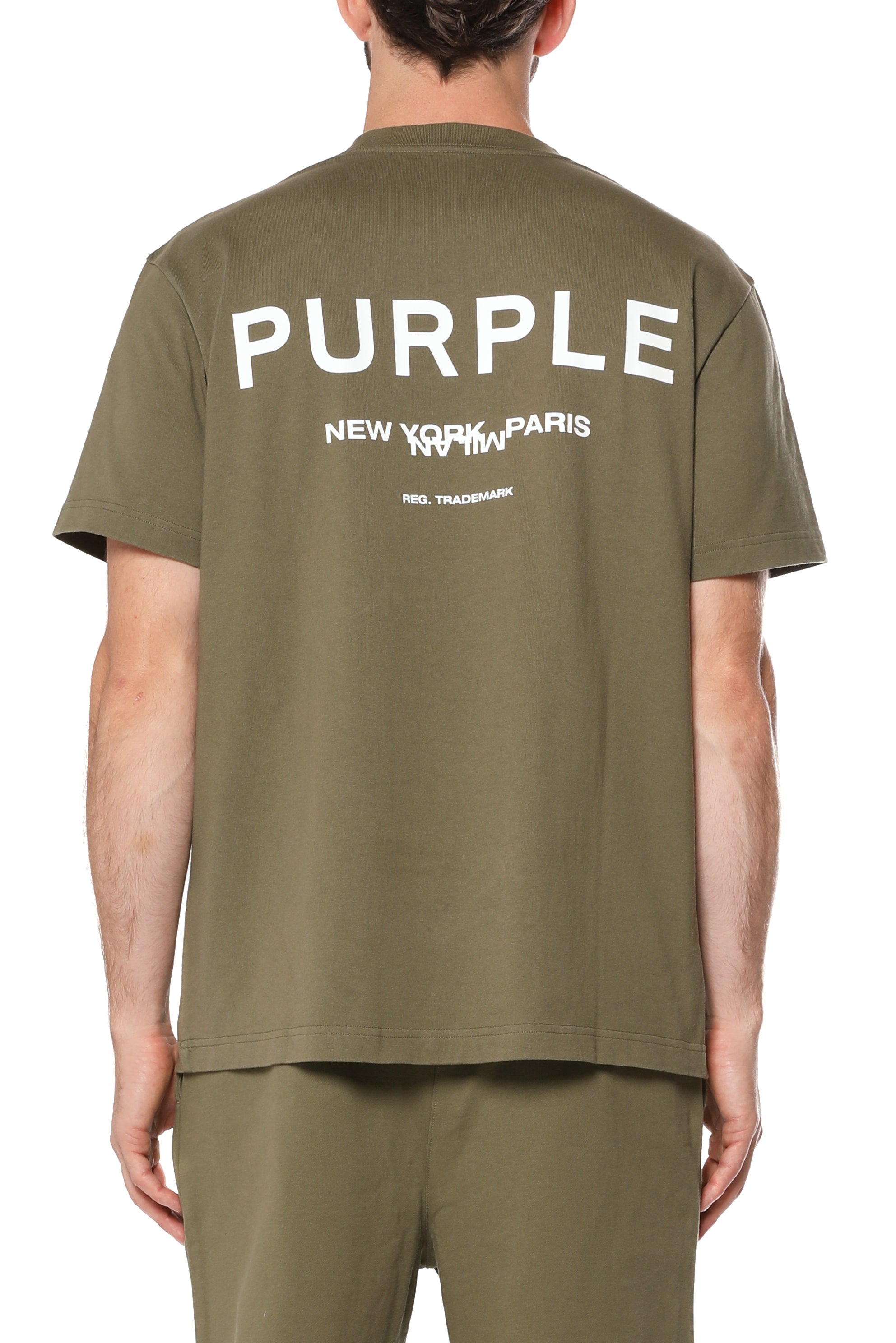 Purple Brand relaxed-fit graphic T-shirt made from 100% cotton featuring the signature wordmark logo on the front.