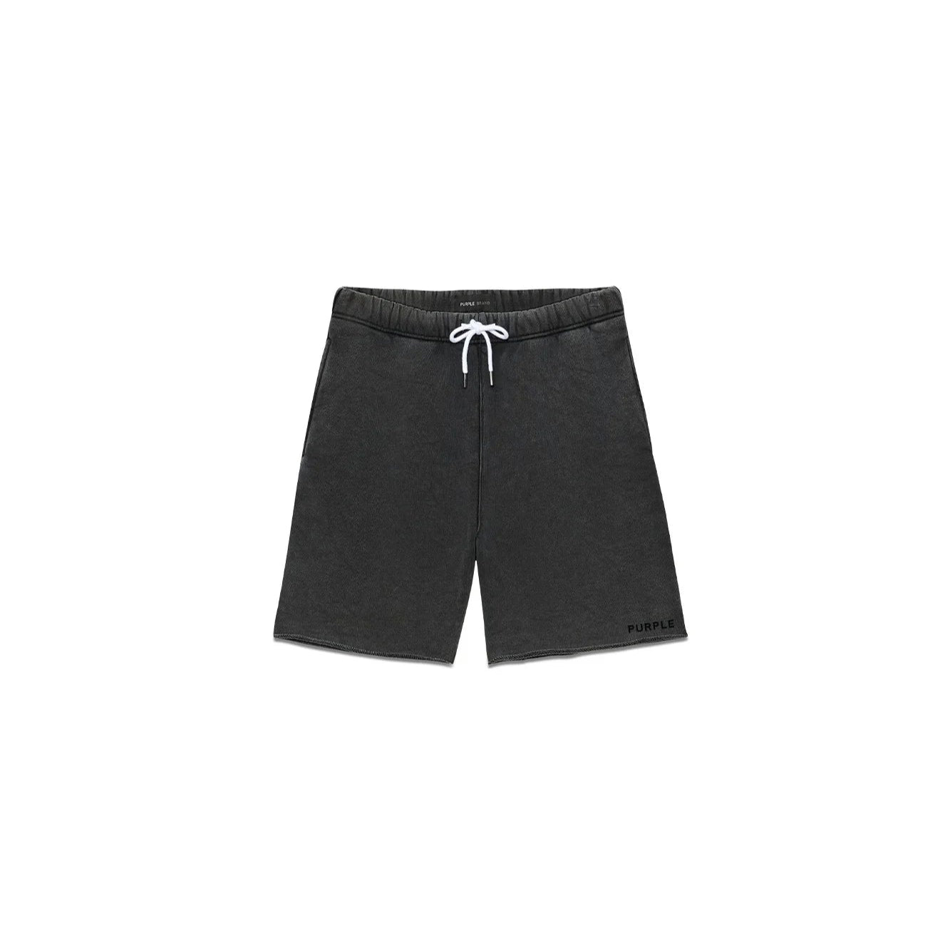 heavyweight cotton fleece shorts with relaxed fit and raw hem