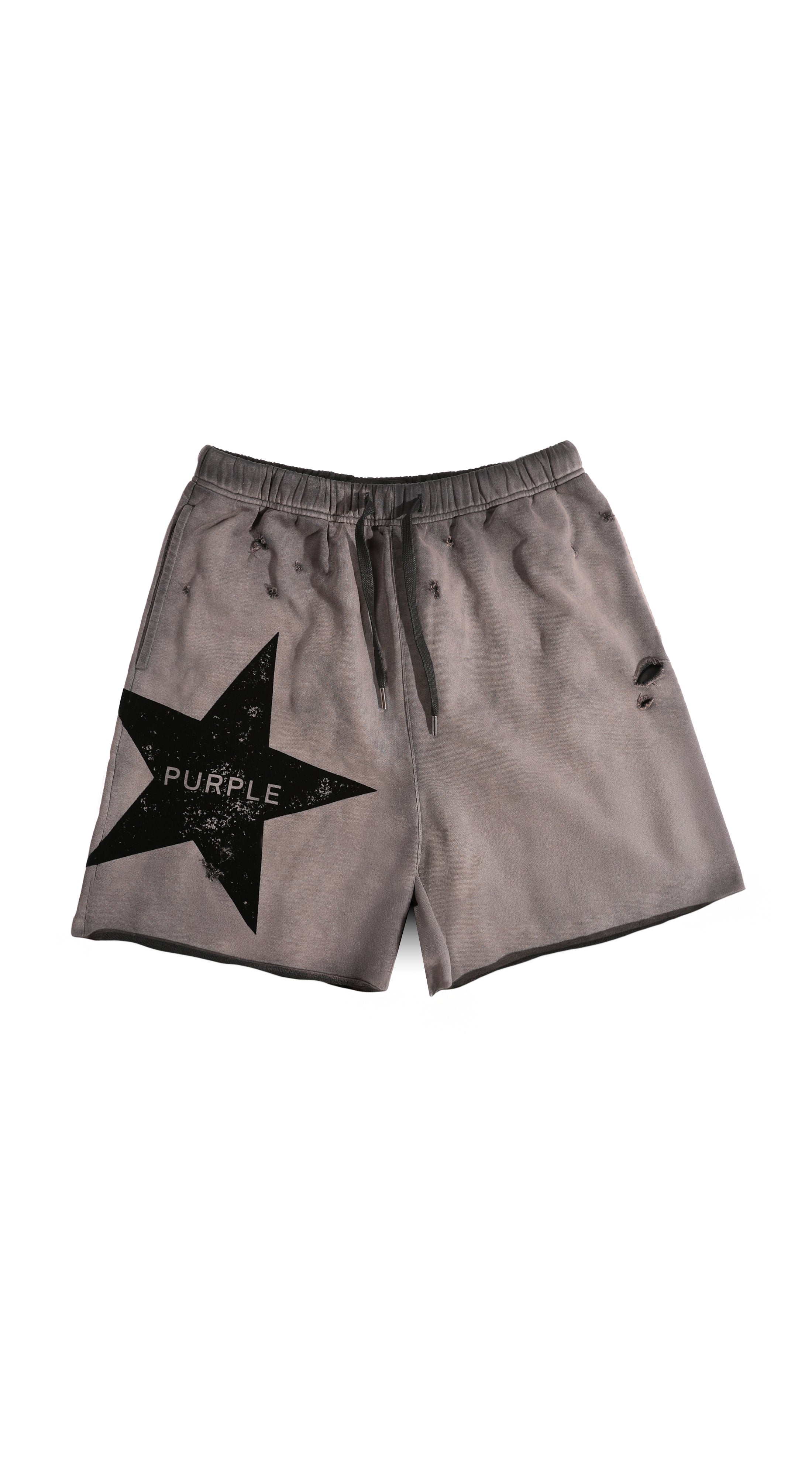 Purple Brand MWT Fleece Short in black featuring soft midweight fleece construction and a comfortable everyday fit.