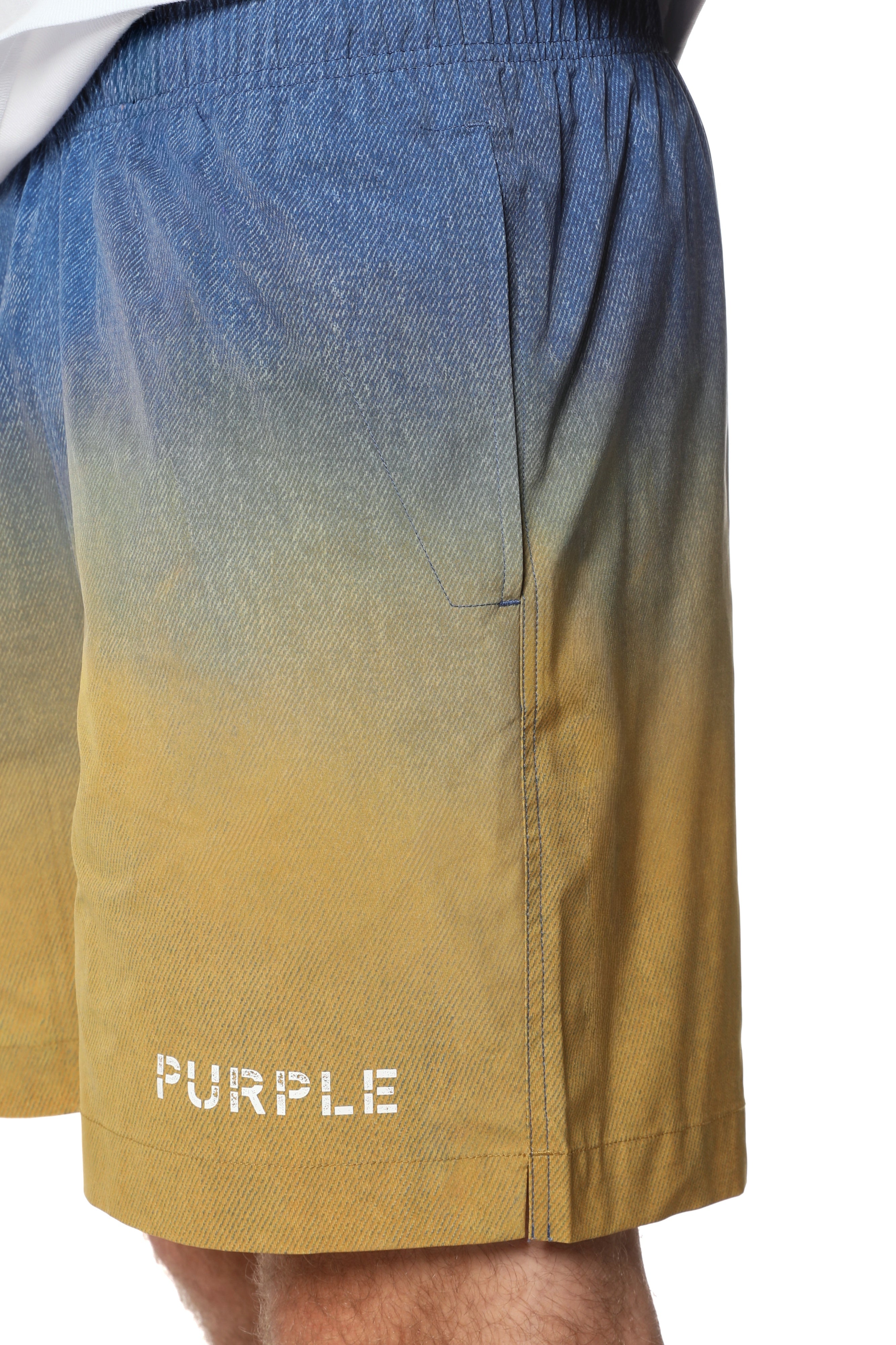 Purple Brand ALL ROUND multi-color shorts featuring a premium cotton-blend construction, relaxed fit, adjustable waistband, and functional pockets.