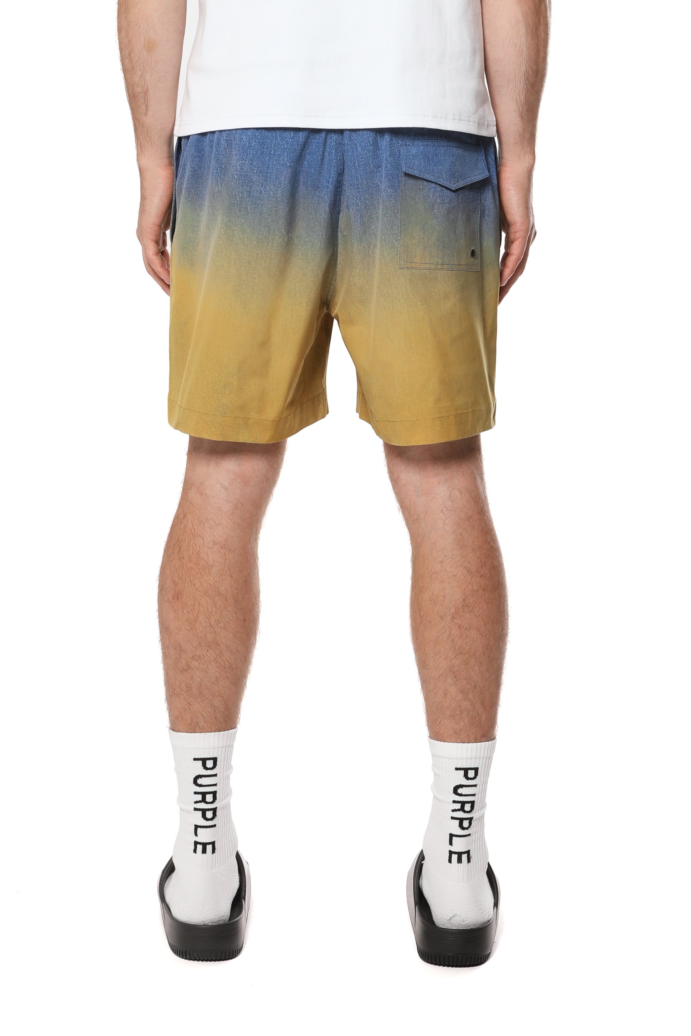 Purple Brand ALL ROUND multi-color shorts featuring a premium cotton-blend construction, relaxed fit, adjustable waistband, and functional pockets.