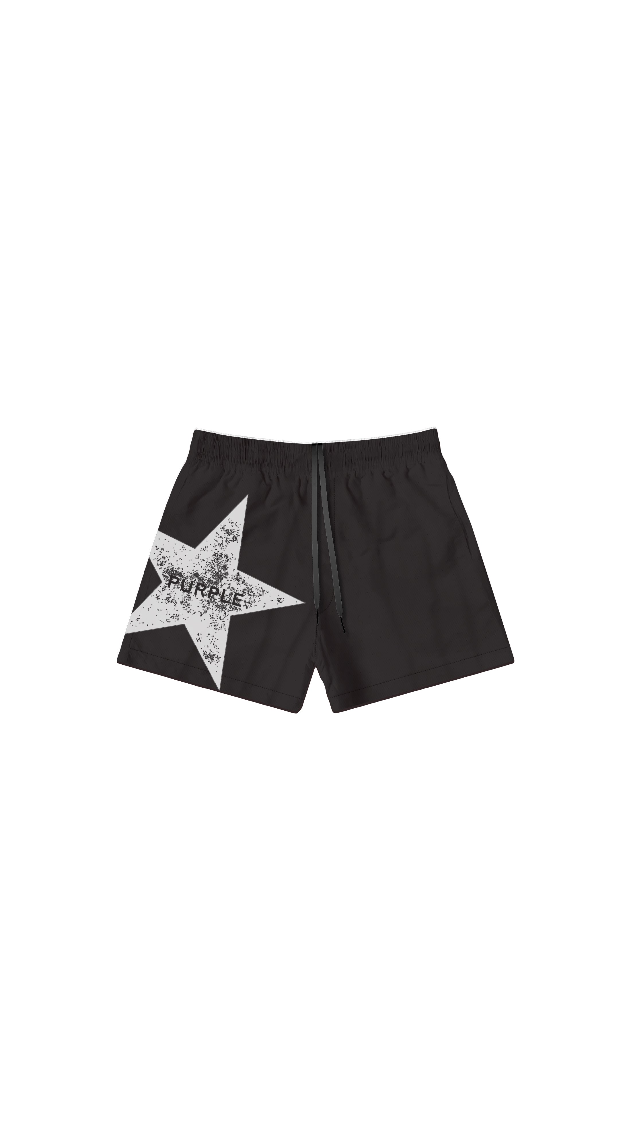 Purple Brand All Round Shorts in black featuring a lightweight construction and versatile design for swim and everyday wear.