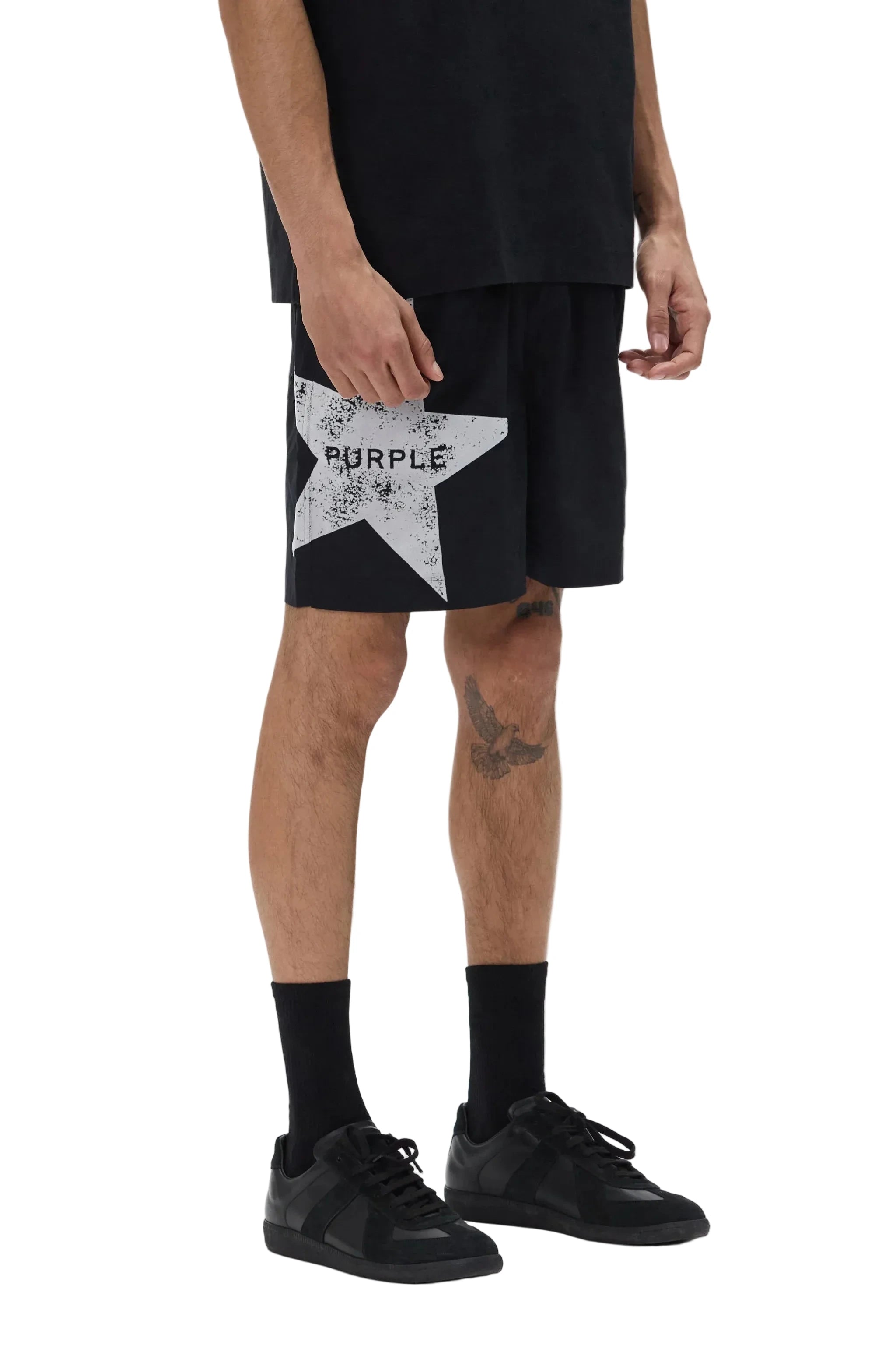 Purple Brand All Round Shorts in black featuring a lightweight construction and versatile design for swim and everyday wear.