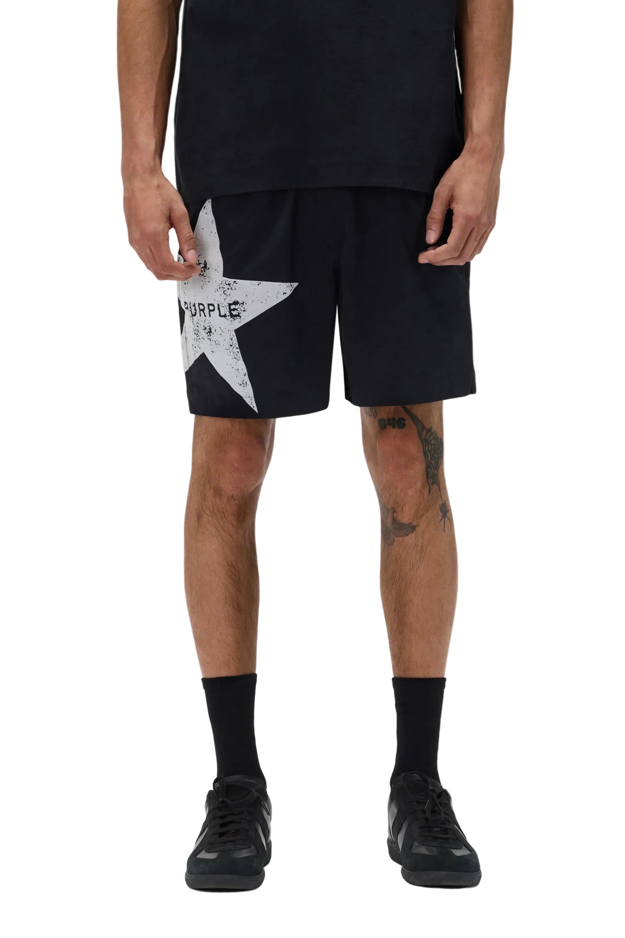 Purple Brand All Round Shorts in black featuring a lightweight construction and versatile design for swim and everyday wear.
