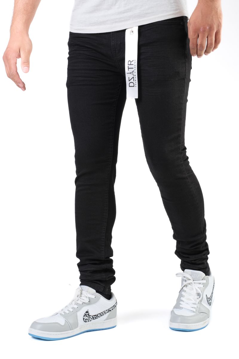 Back view of Men's Classic Ultra Stretch Jeans in blue denim showing a modern, sleek fit