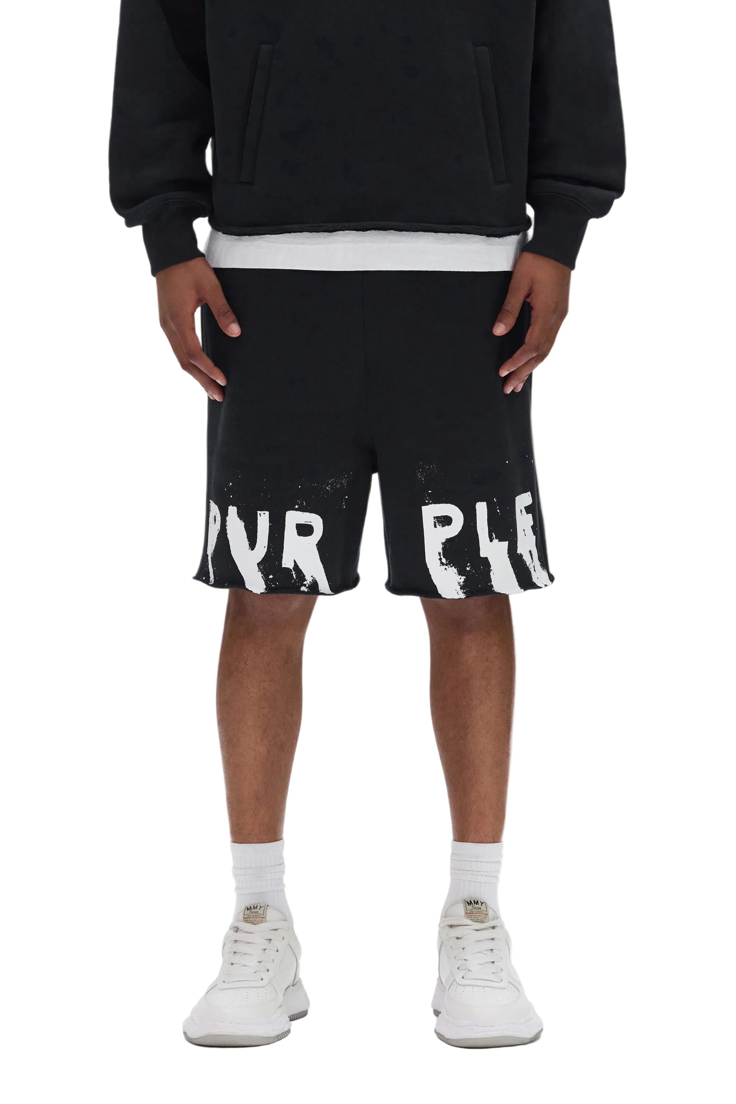 Purple brand Painted Wordmark Short in black with painted wordmark logo design