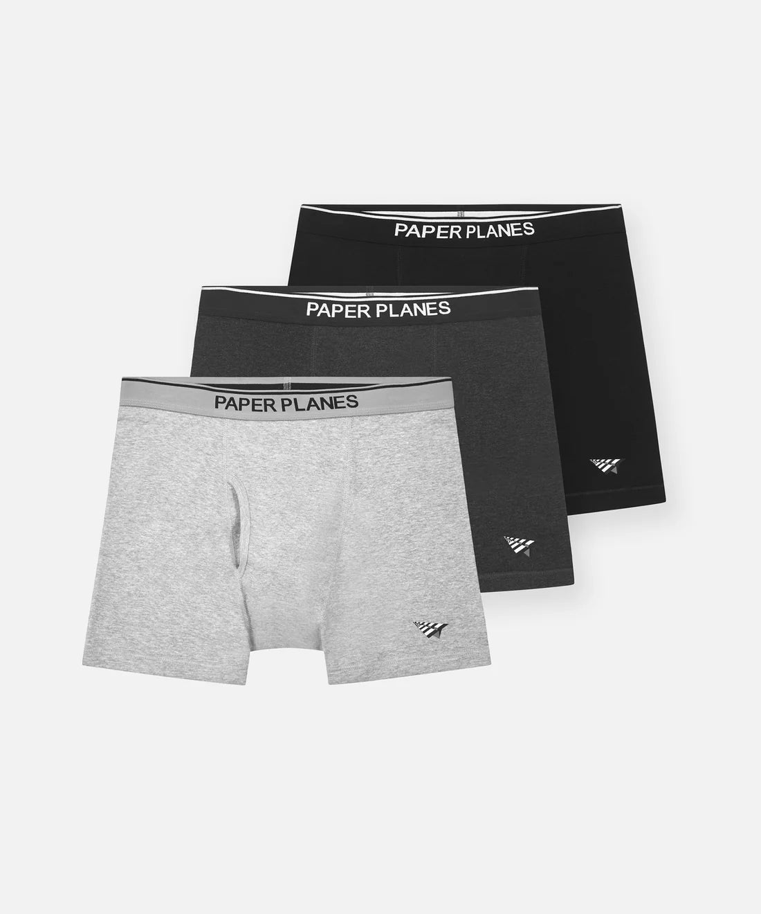 3 Pack Classic Cotton Boxer Brief (Grey/Black) 