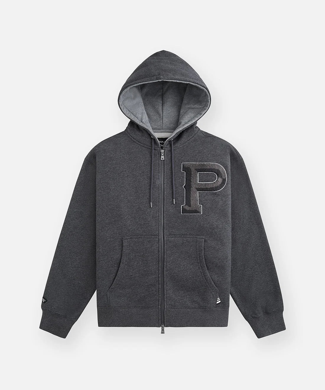 Relaxed Fit 3D Zip Hoodie (Heather Charcoal) 