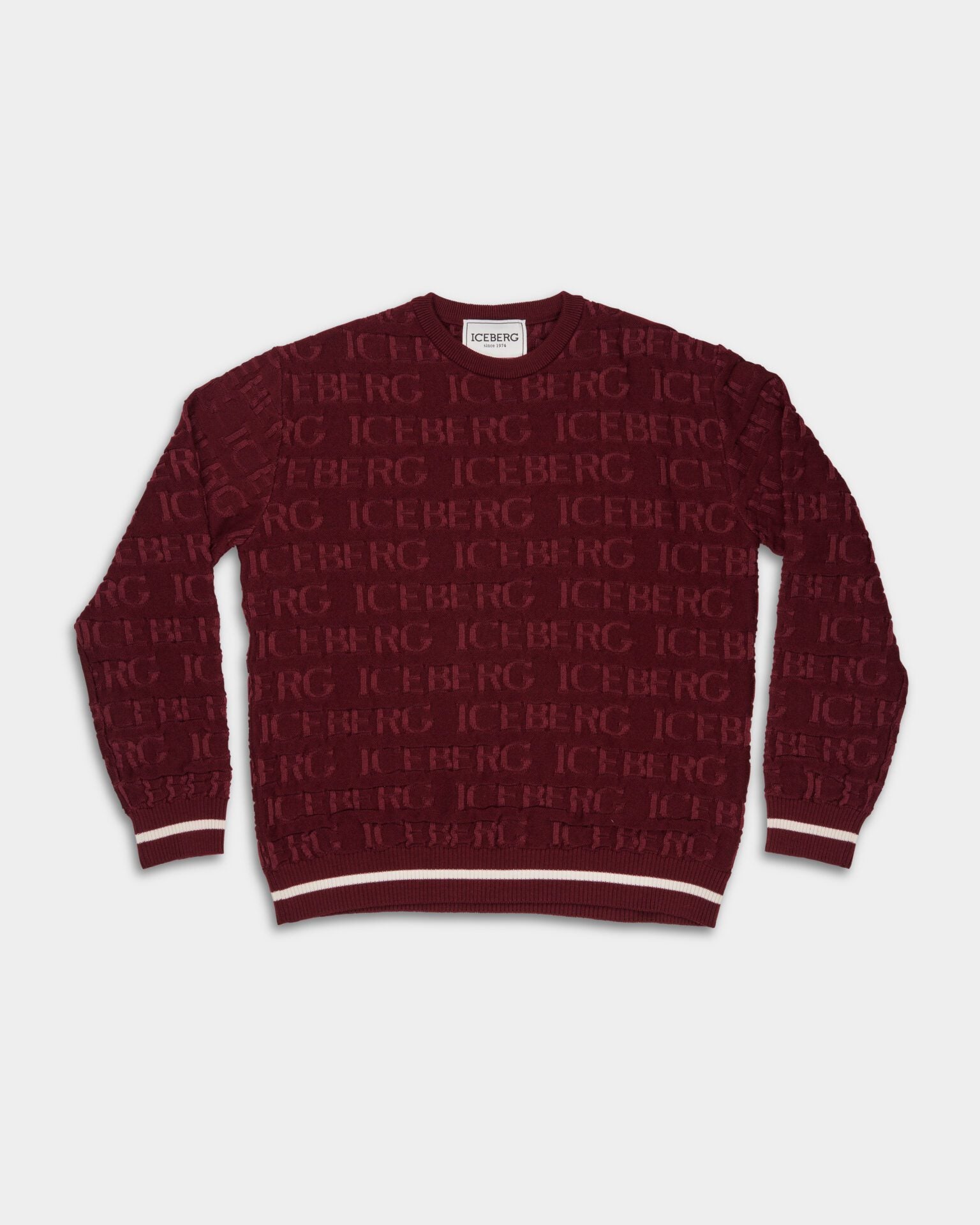 Knitted Text Sweatshirt (Maroon)