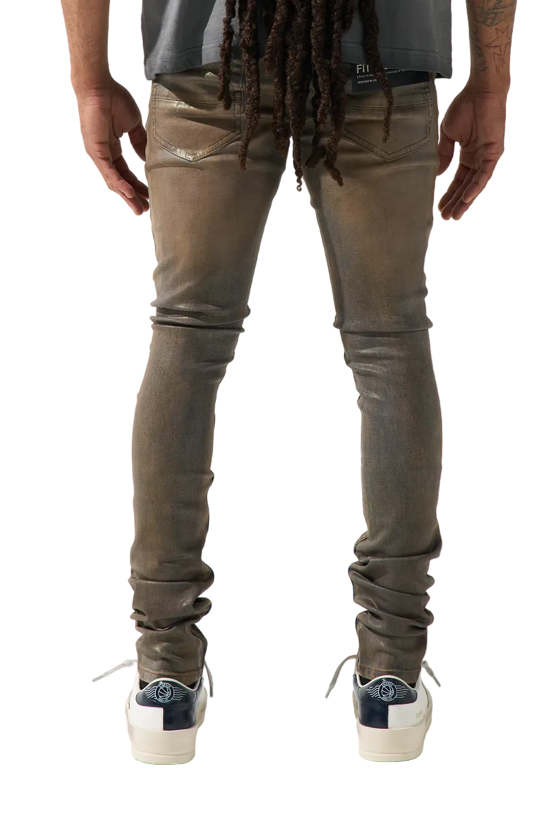 SERENEDE Quantum coated men's jeans featuring a sleek coated finish and modern contemporary design.