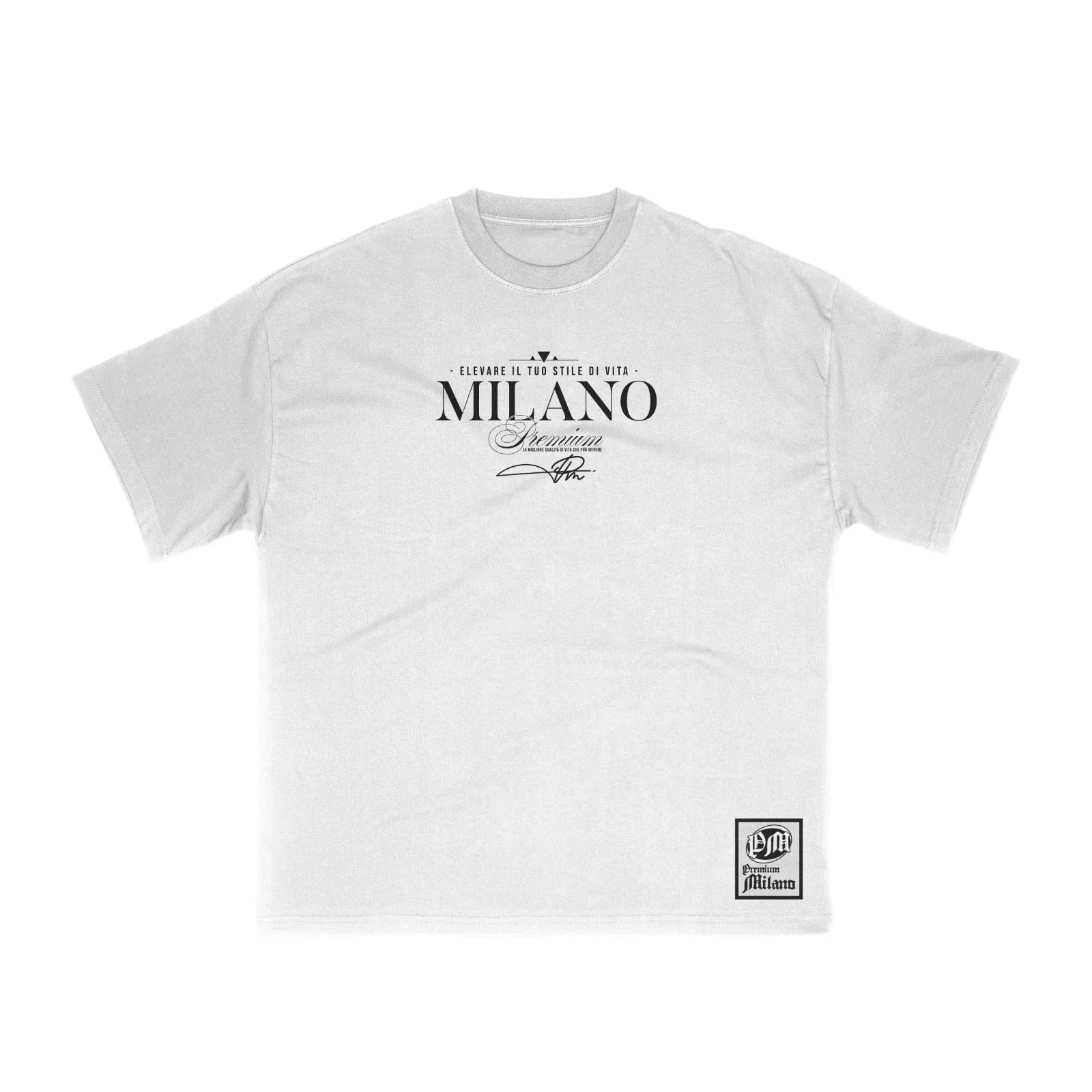 Premium Milano Crew Neck Short Sleeve T-Shirt with custom graphic prints, short sleeves, and durable soft fabric.