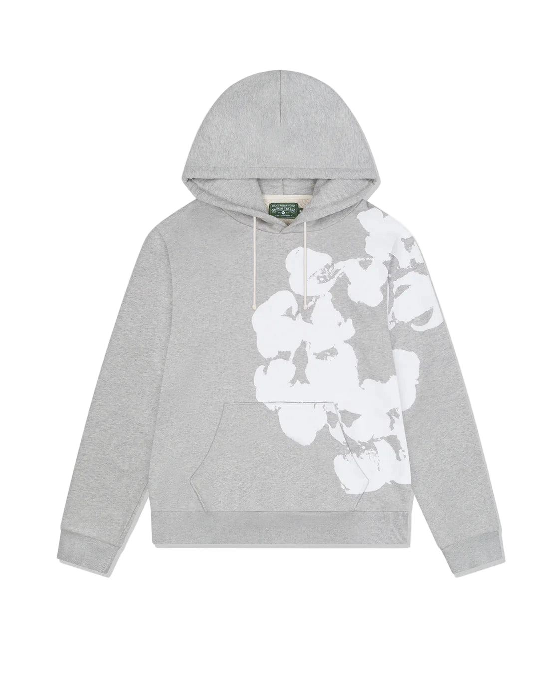 Denim Tear Core Jumbo Wreath Hoodie in Black with puff-printed cotton wreath and regular fit, made from 100% cotton.