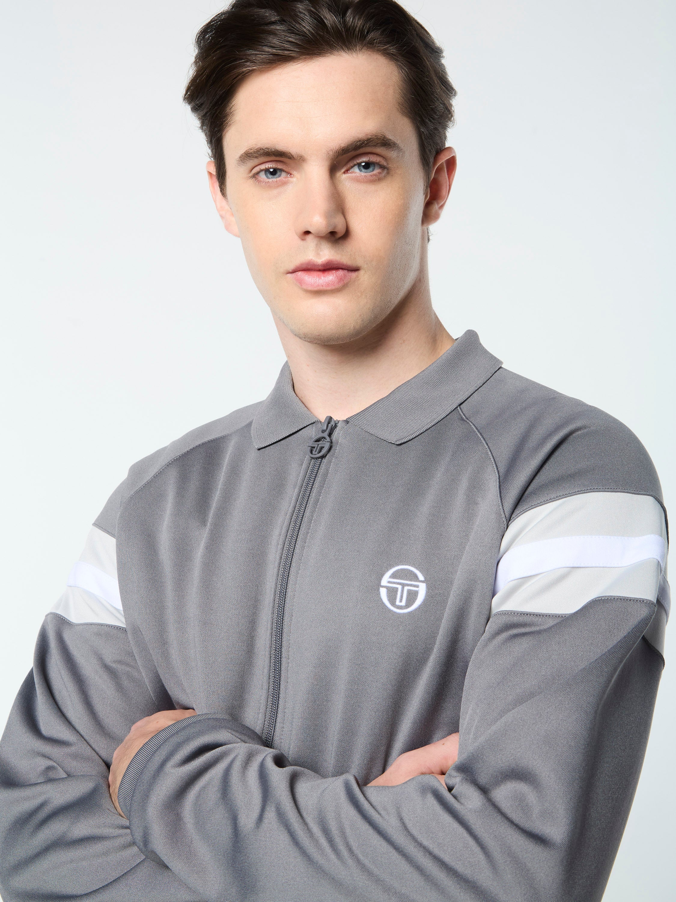 Sergio Tacchini Rimini Track Jacket with color-blocked sleeve stripes, full-zip closure, and embroidered ST logo