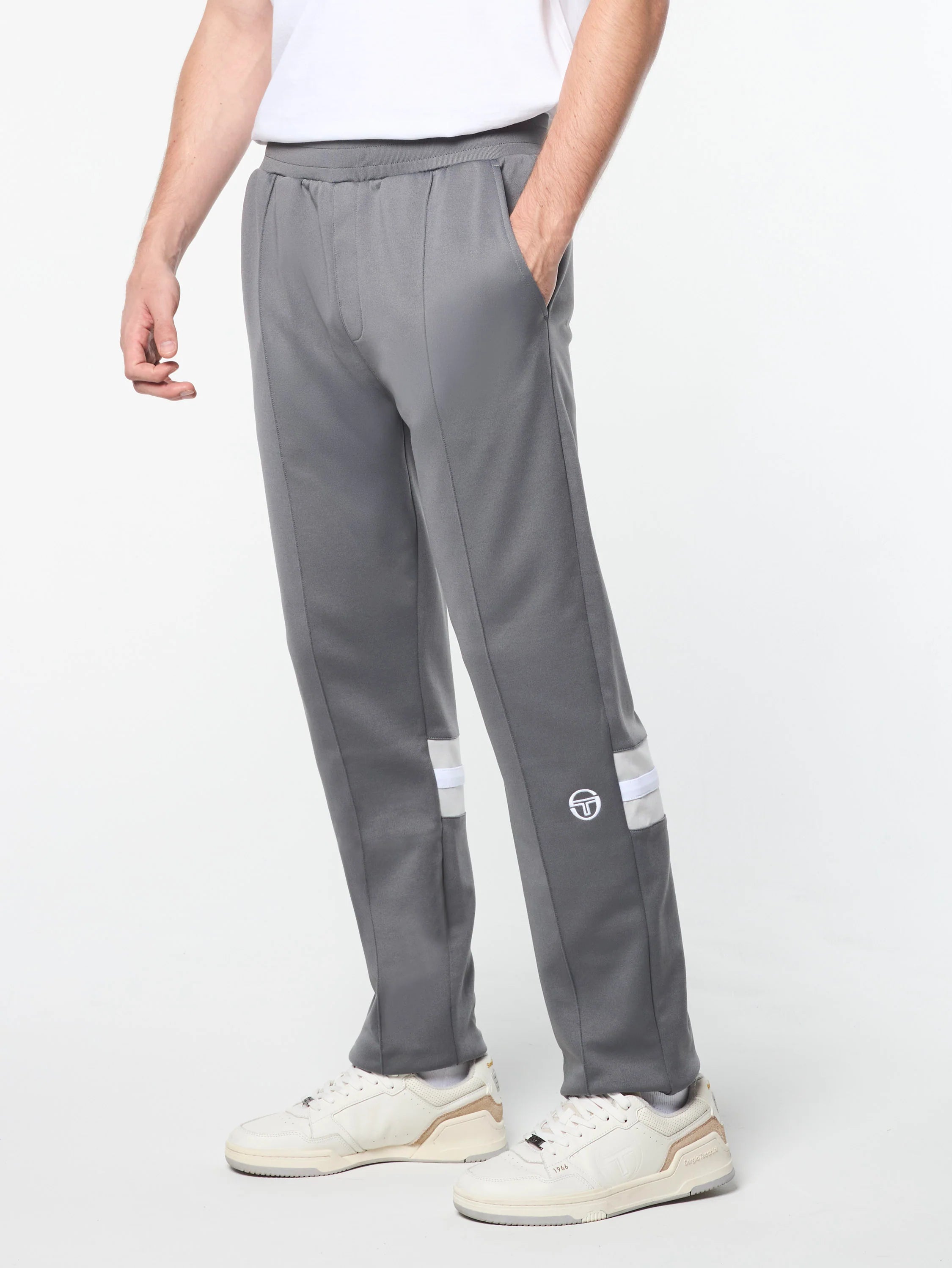 Sergio Tacchini Rimini Track Pant with stripe paneling, pintuck detailing, and embroidered ST logo