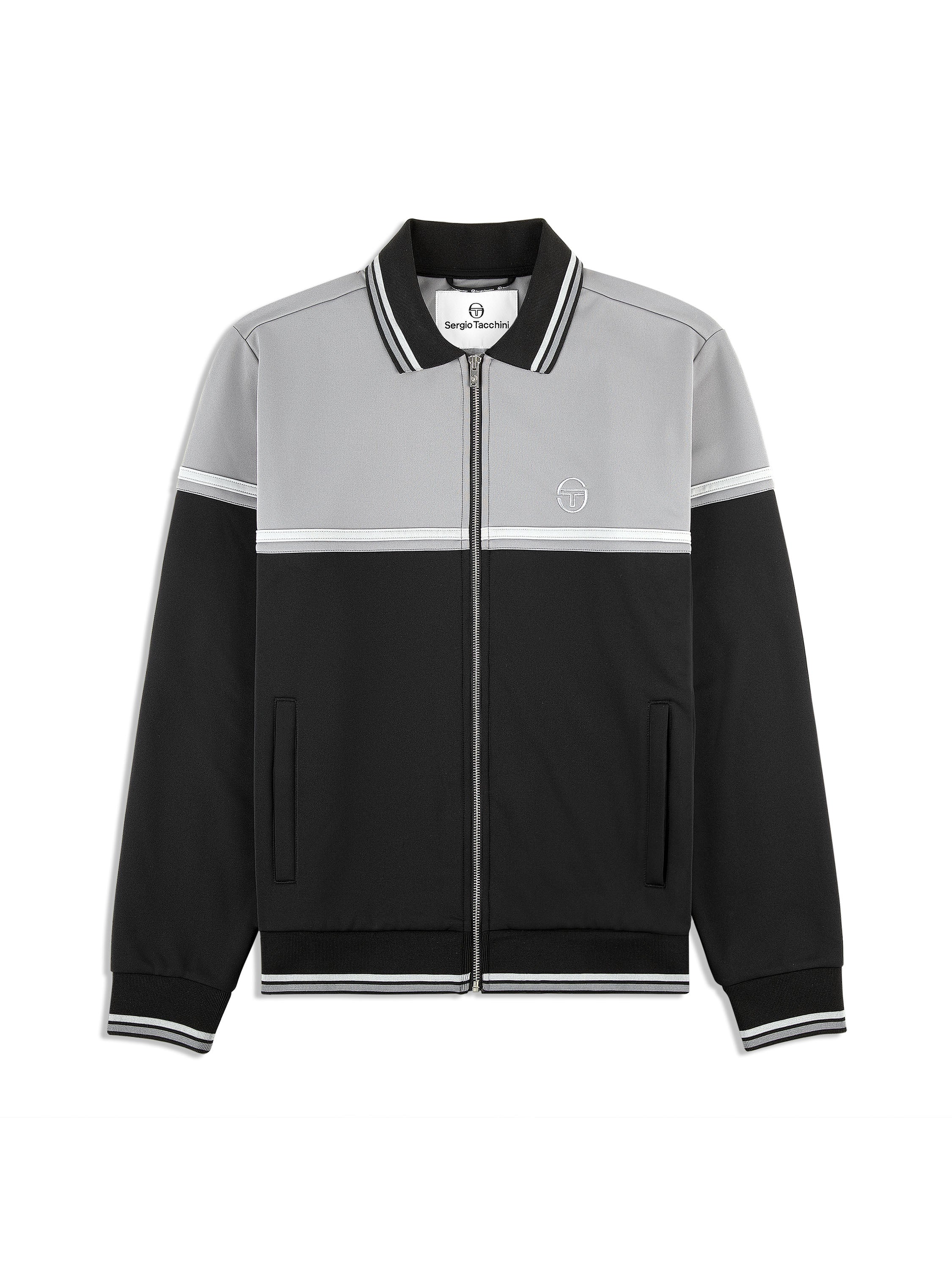 Sergio Tacchini Olmi Track Jacket in color-blocked design with zip pockets and embroidered ST logo