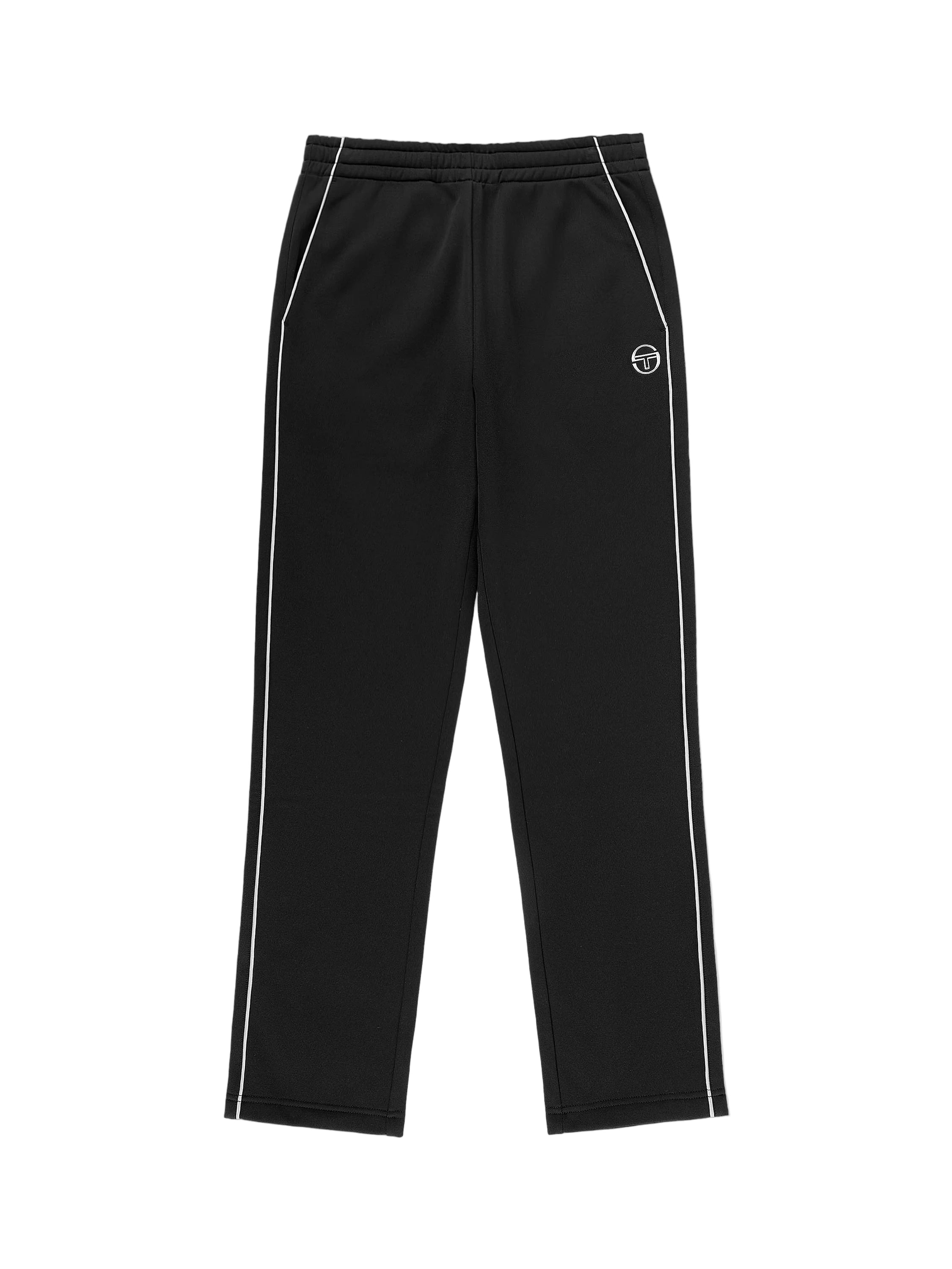 Sergio Tacchini Olmi Track Pant in Black Beauty with embroidered ST logo and contrast piping