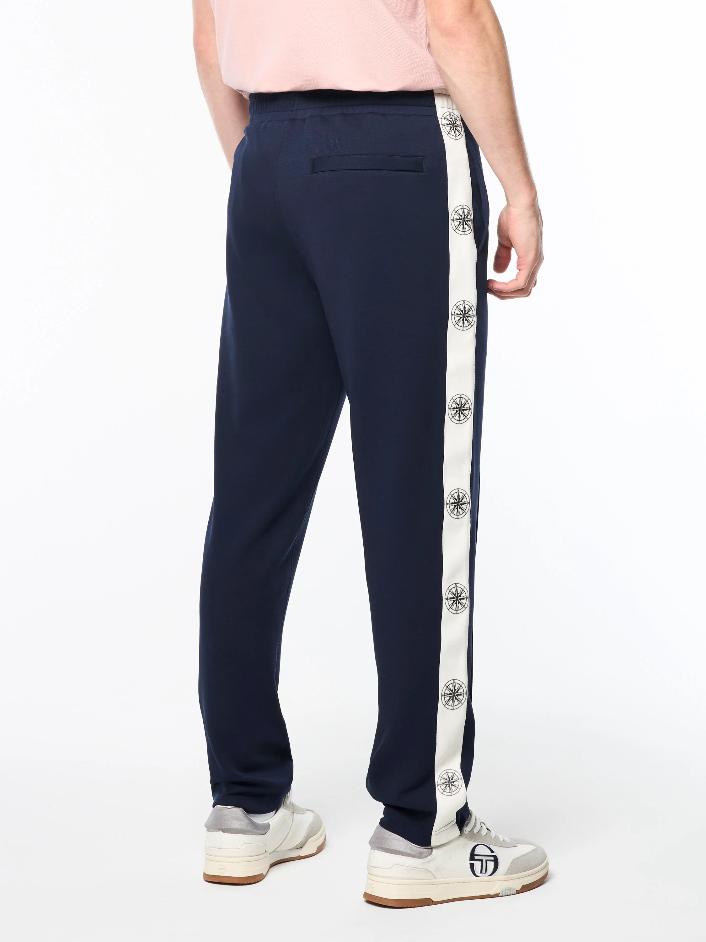 Sergio Tacchini Bussola Track Pant with Compass logo taping, embroidered ST logo, and Tencel-blend fabric