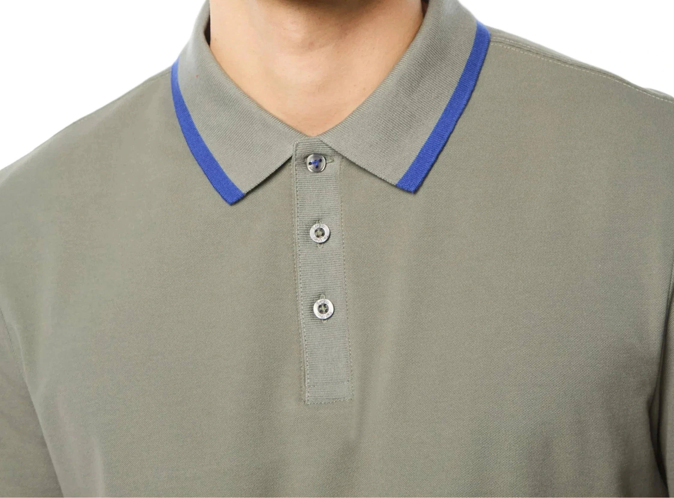 Sergio Tacchini Fresca polo shirt with ribbed striped collar, 3-button placket, and athletic stretch fabric for versatile wear