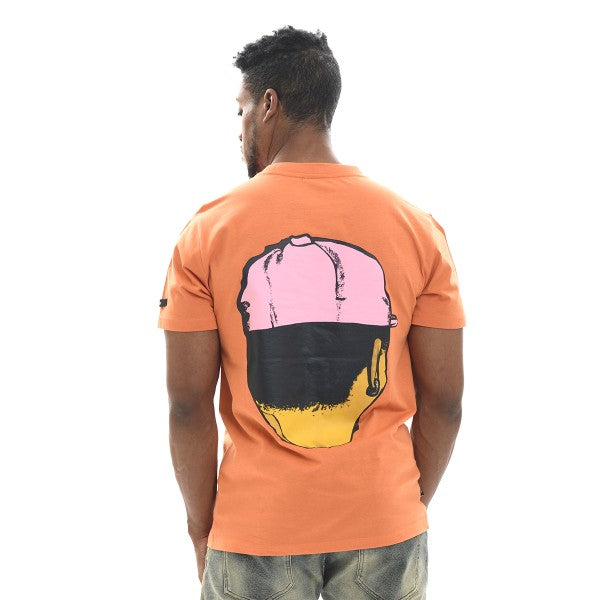 Switch Elevated Pressure Tee in brick with relaxed fit and bold graphic detailing