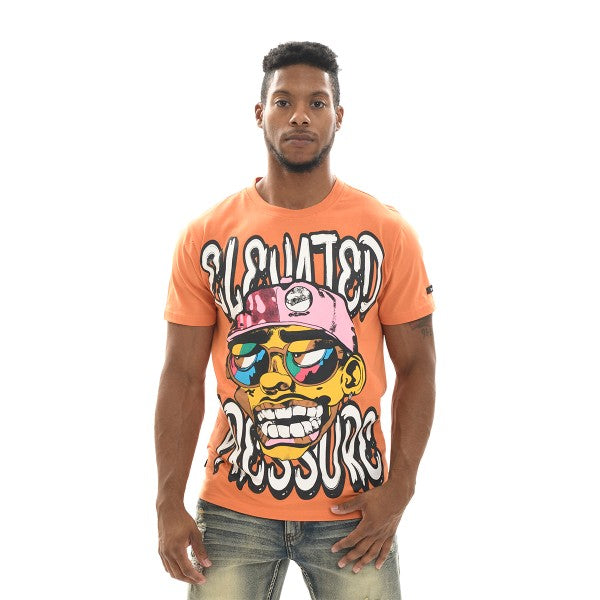 Switch Elevated Pressure Tee in brick with relaxed fit and bold graphic detailing