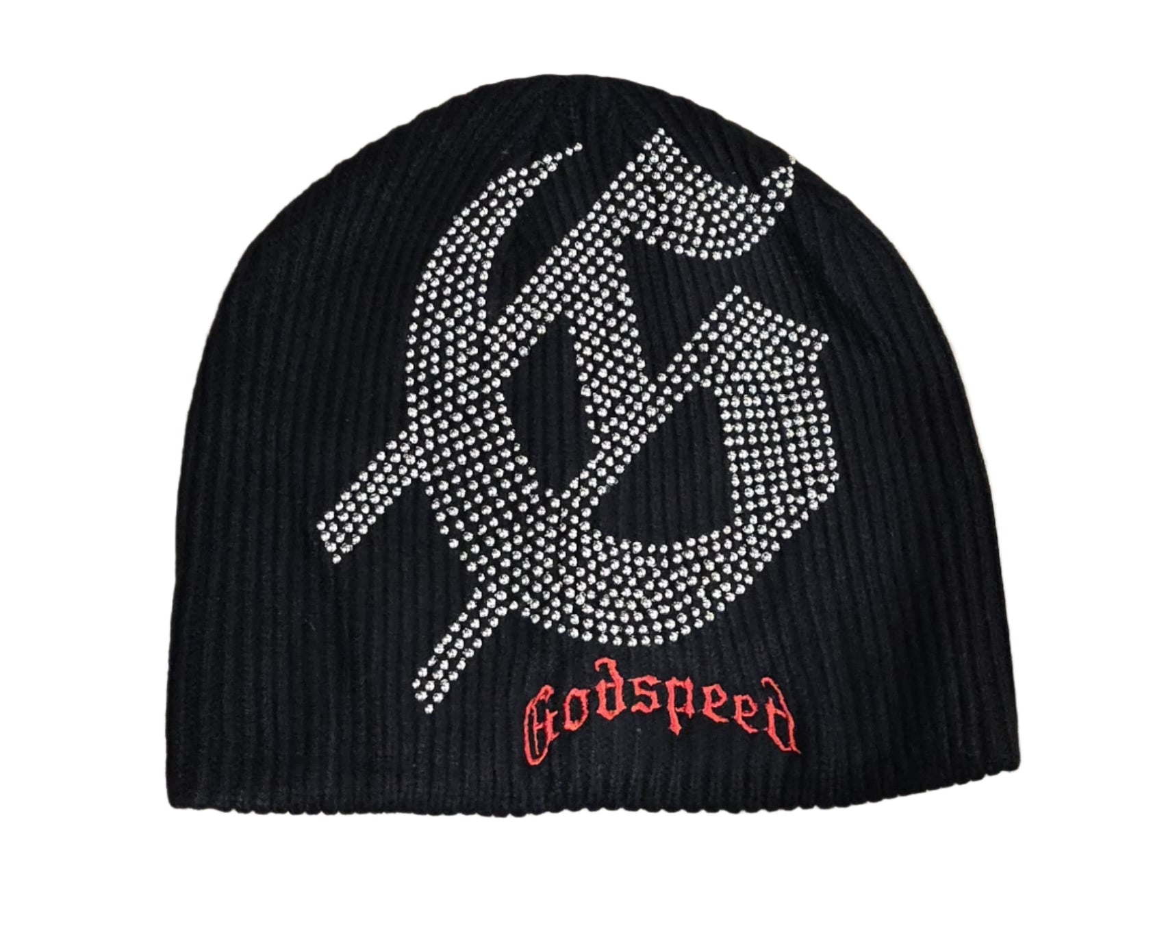 Studded Beanie Hat (Black) 