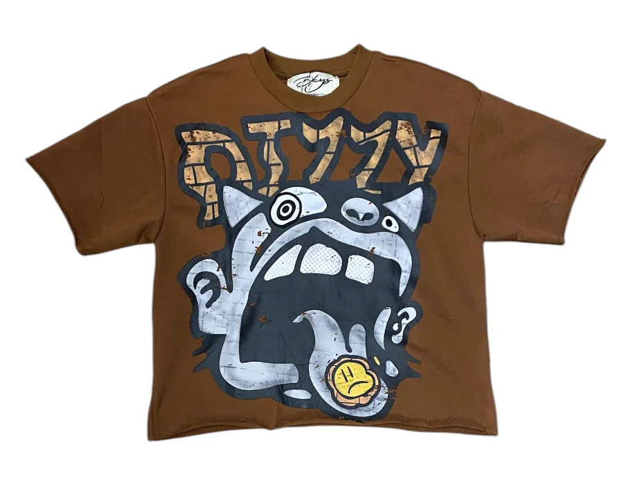 BKYS Dizzy cropped t-shirt made from light French terry fabric in a relaxed and breathable design.