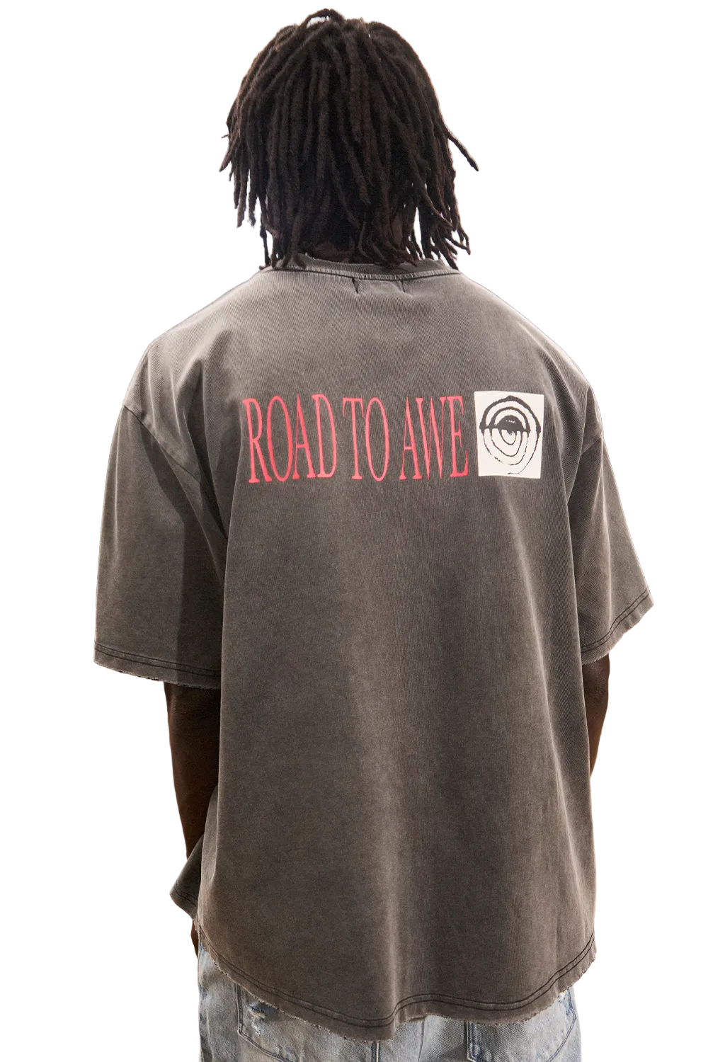 RTA Colin oversized short sleeve T-shirt in black ascending with relaxed streetwear fit and modern minimal design