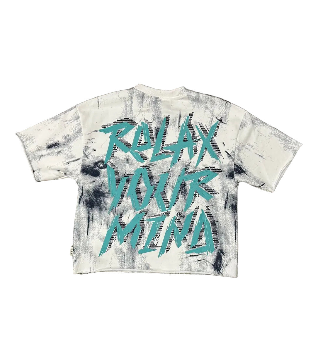 BKYS Kids Relax cropped tee in white with soft French terry fabric and modern streetwear-inspired fit