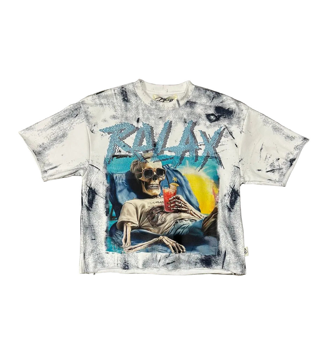 BKYS Kids Relax cropped tee in white with soft French terry fabric and modern streetwear-inspired fit
