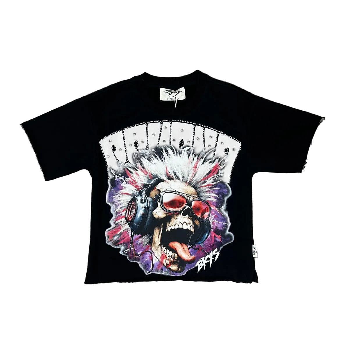 BKYS Kids Psycho cropped T-shirt with soft French terry fabric and modern streetwear-inspired fit
