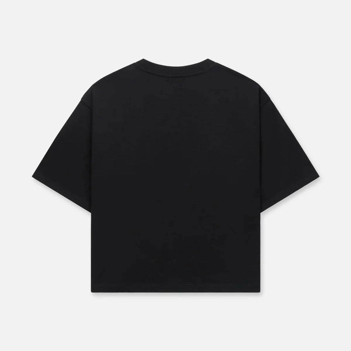 RTA Austin Short Sleeve Tee in Black Bone with cropped fit, dropped shoulders, and small chest logo, made from 100% cotton.