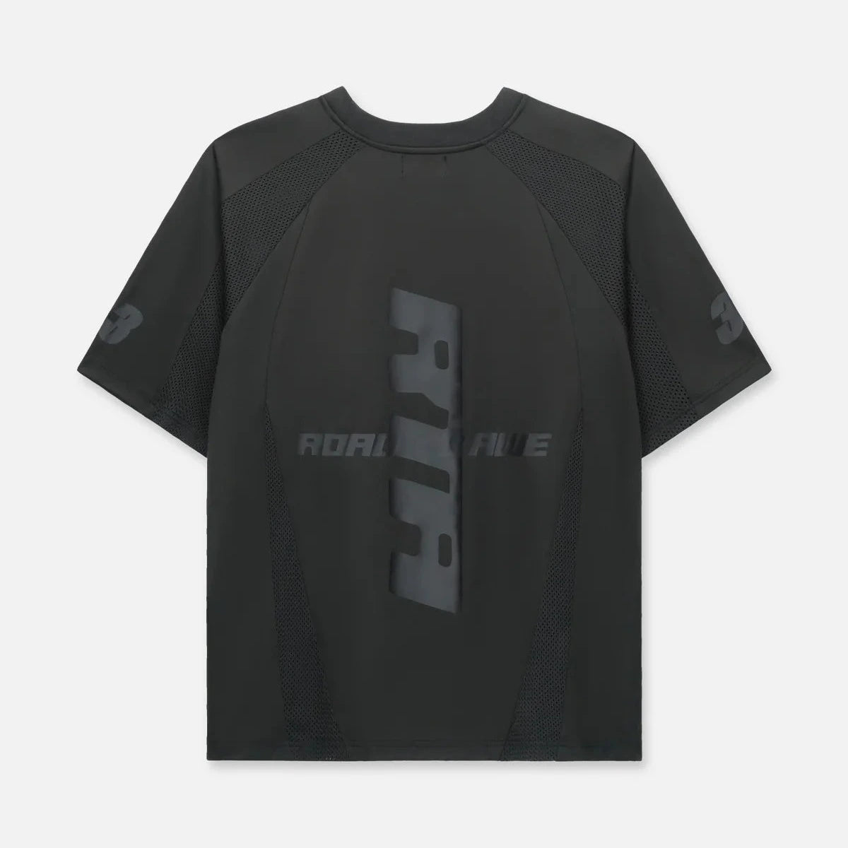 Fonda Short Sleeve Shirt in Black Fusion with mesh panel detailing and all-over graphic print, regular fit, made from polyester and spandex blend.