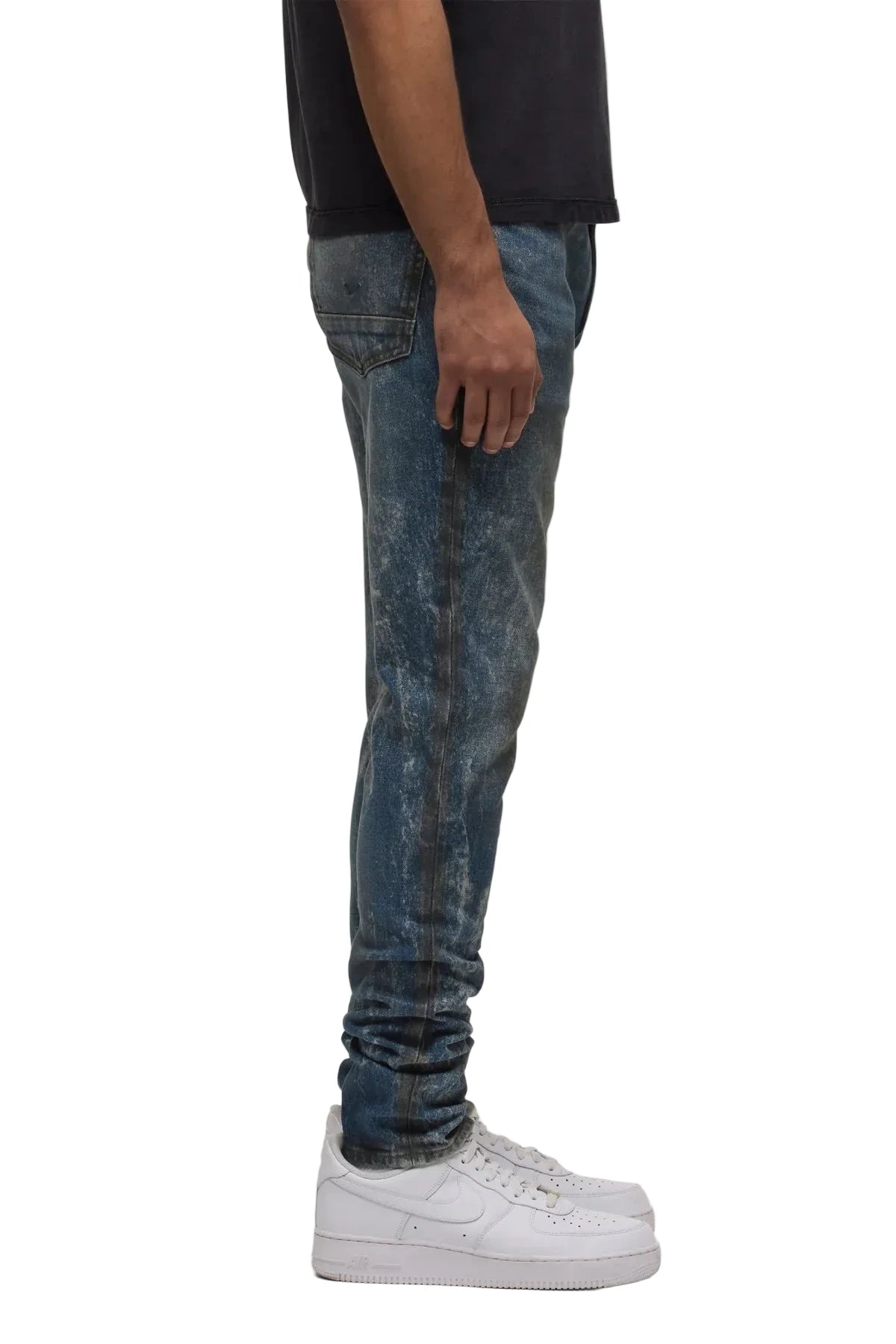 Hudson Zack skinny jeans in Deep Mist wash with a sleek modern fit and streamlined denim silhouette.