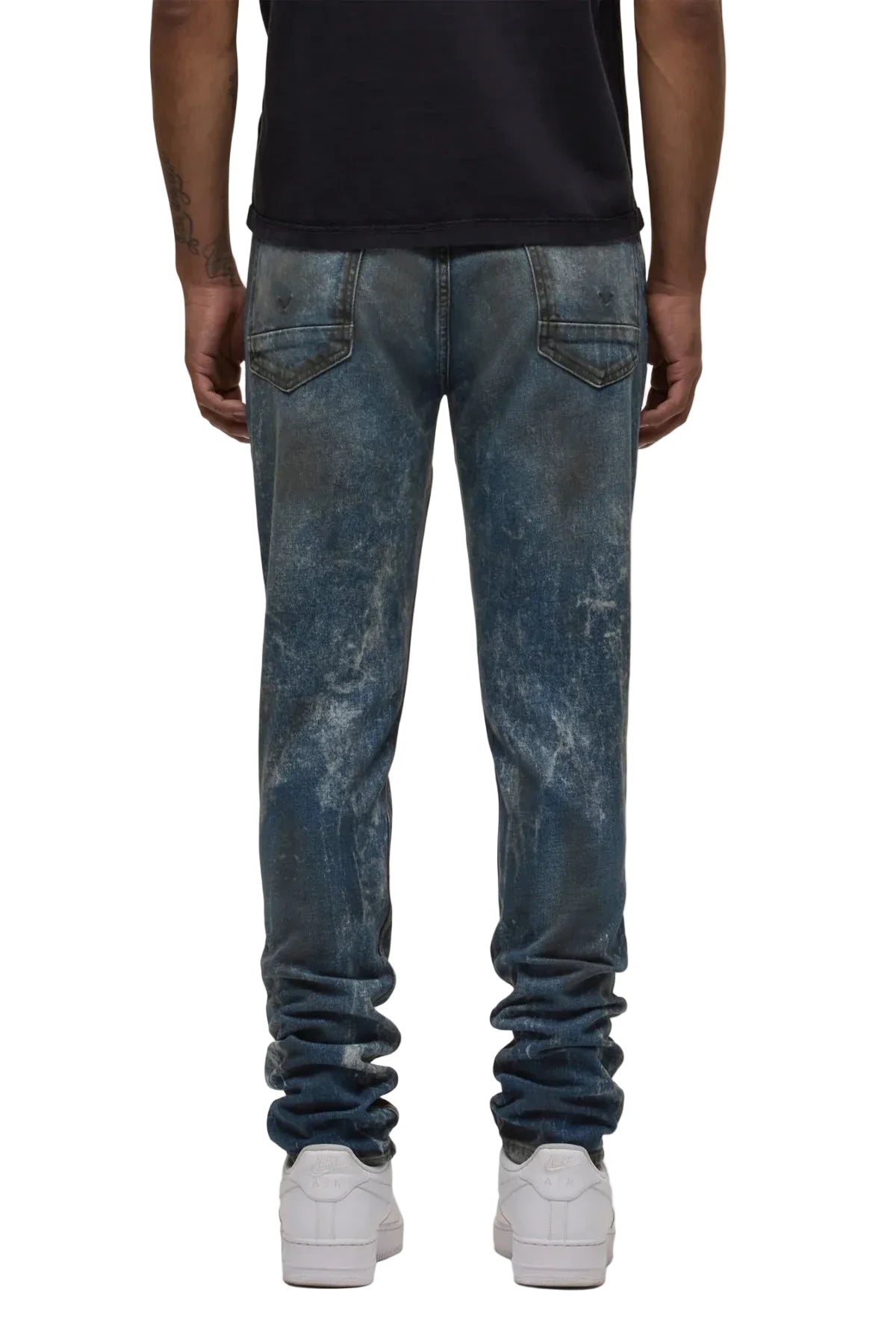 Hudson Zack skinny jeans in Deep Mist wash with a sleek modern fit and streamlined denim silhouette.