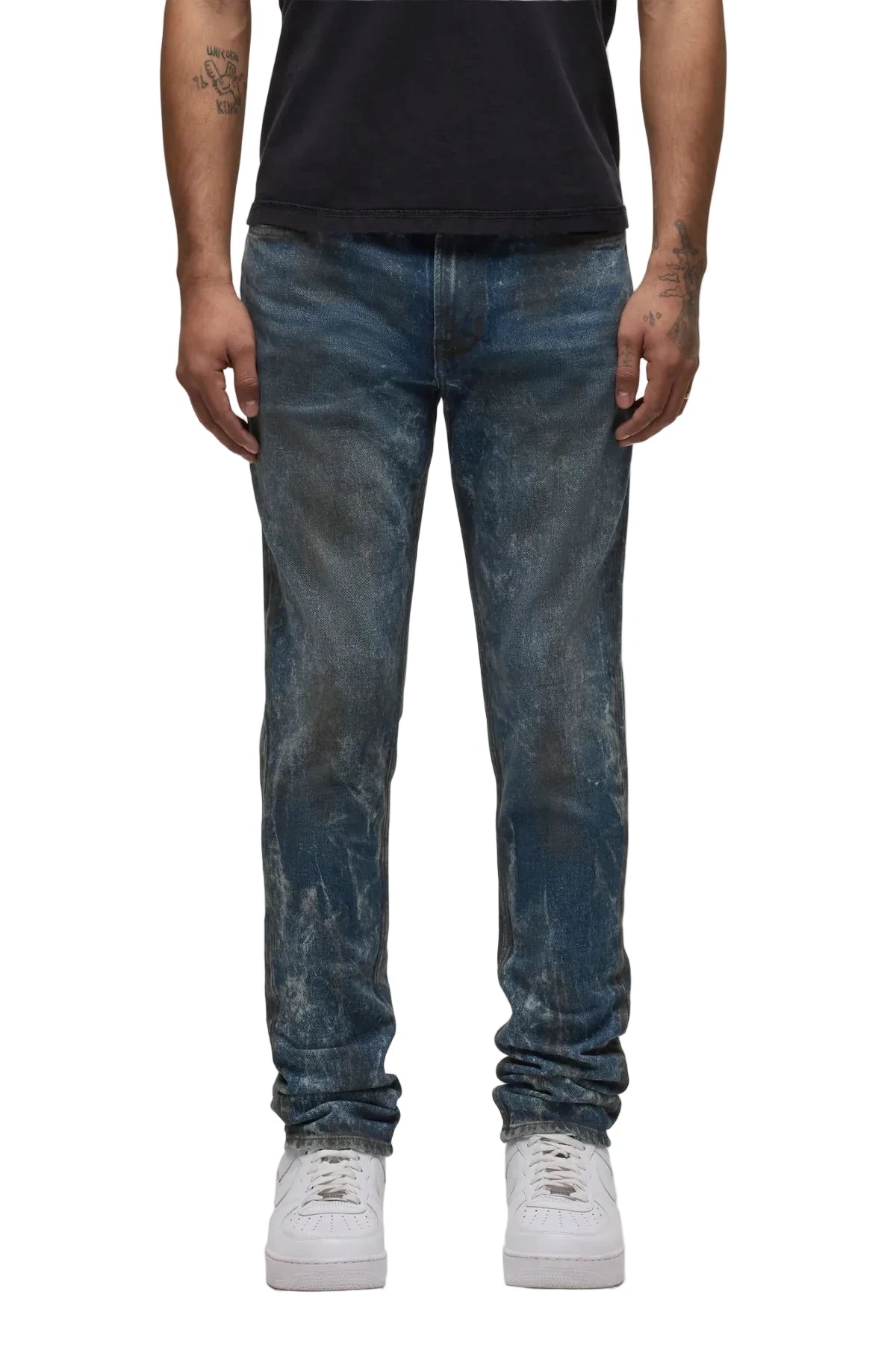 Hudson Zack skinny jeans in Deep Mist wash with a sleek modern fit and streamlined denim silhouette.