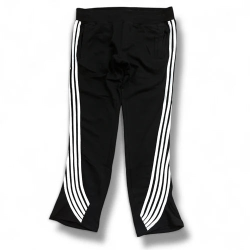 Urban Beast black French terry stacked flared joggers with modern stacked silhouette.