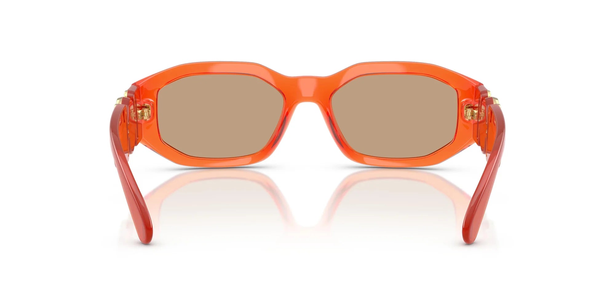 Versace Medusa Biggie sunglasses with transparent papaya frame and signature Medusa detailing