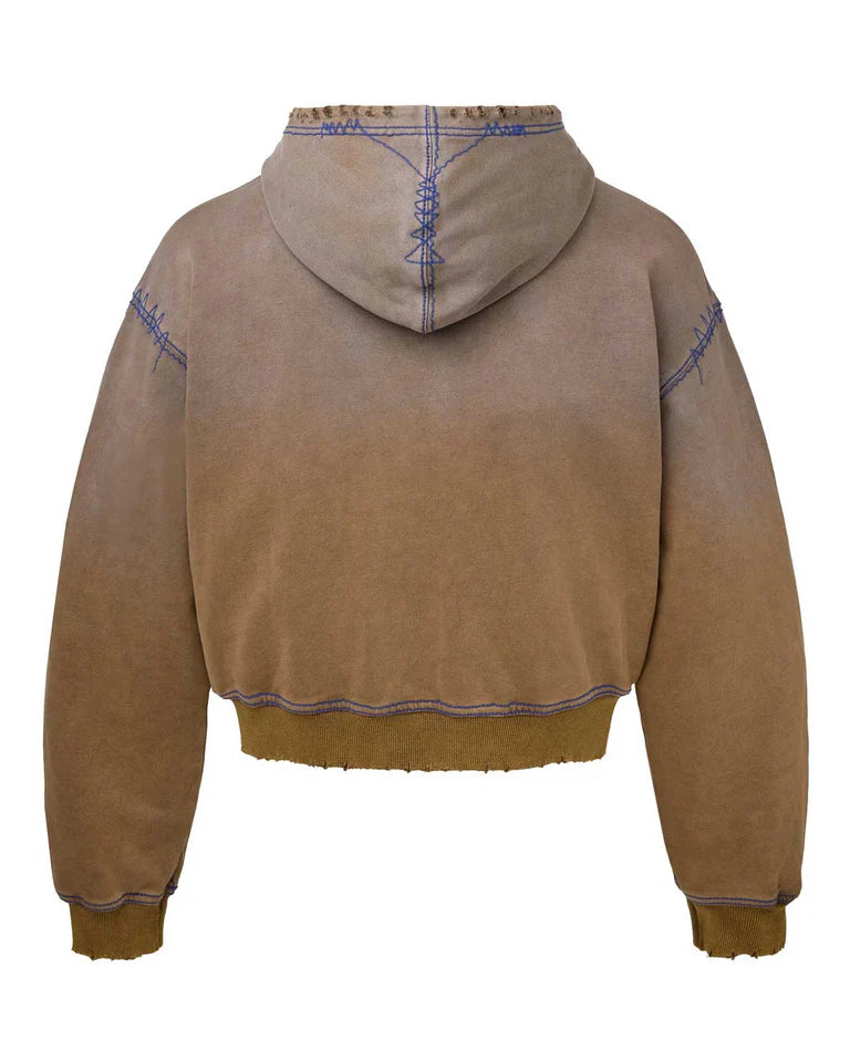 Vale Forever Sunny zip up hoodie in brown with relaxed streetwear-inspired design