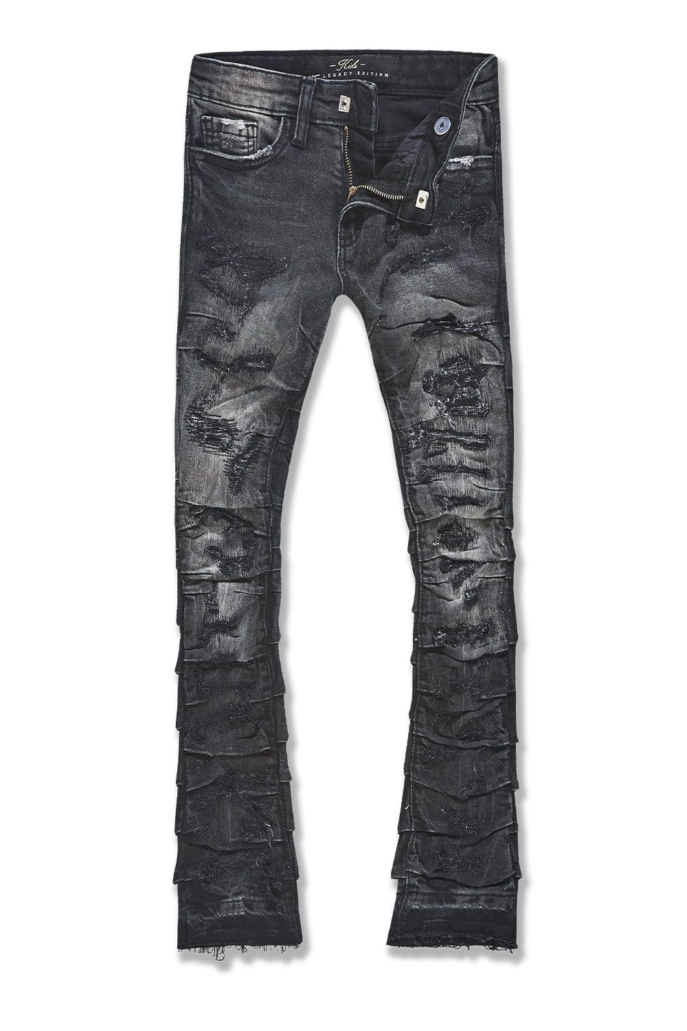 Kids Stacked Pants (Black Shadow) 