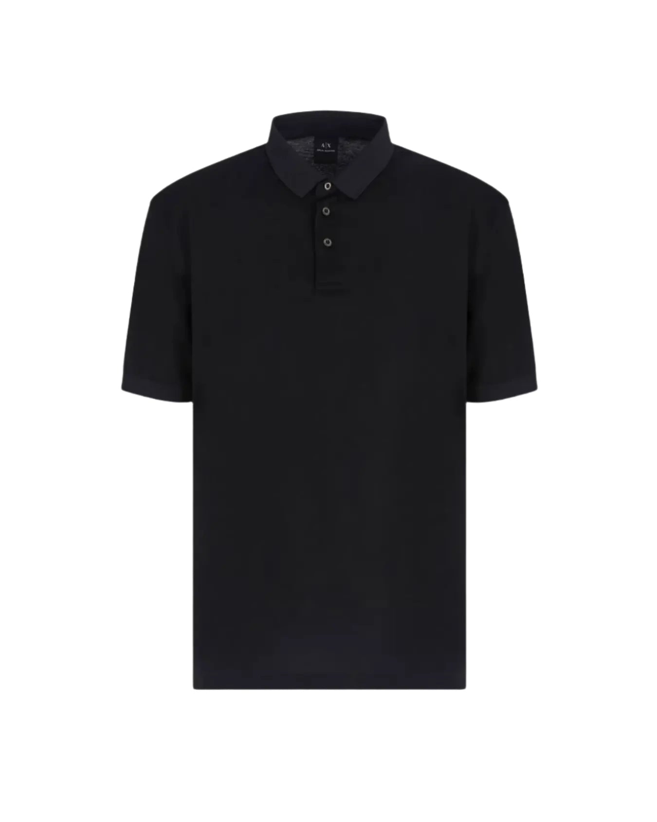 Black polo shirt on a white background