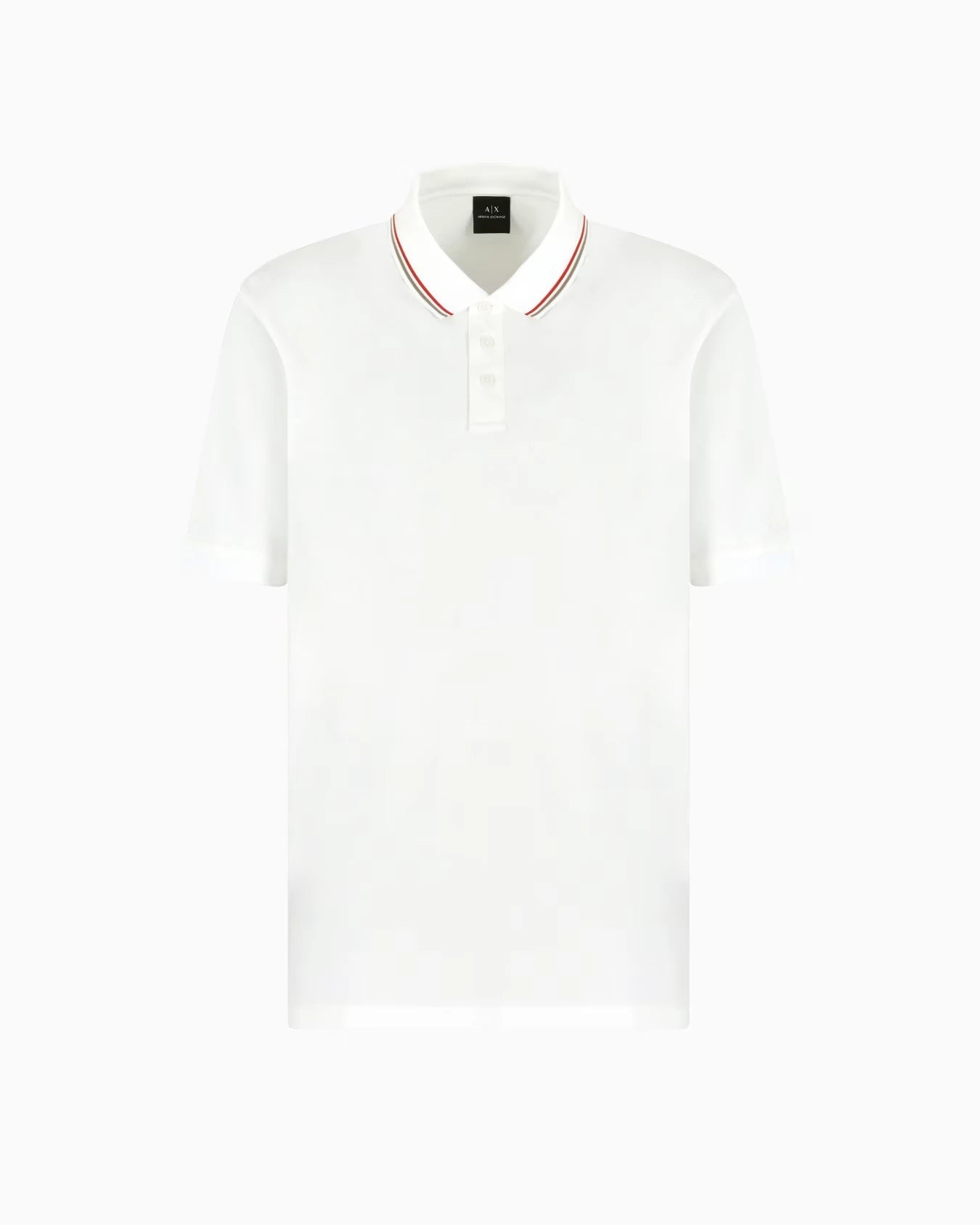 Mercerized cotton polo shirt with short sleeves and a contrasting striped collar, offering a sleek and refined look.