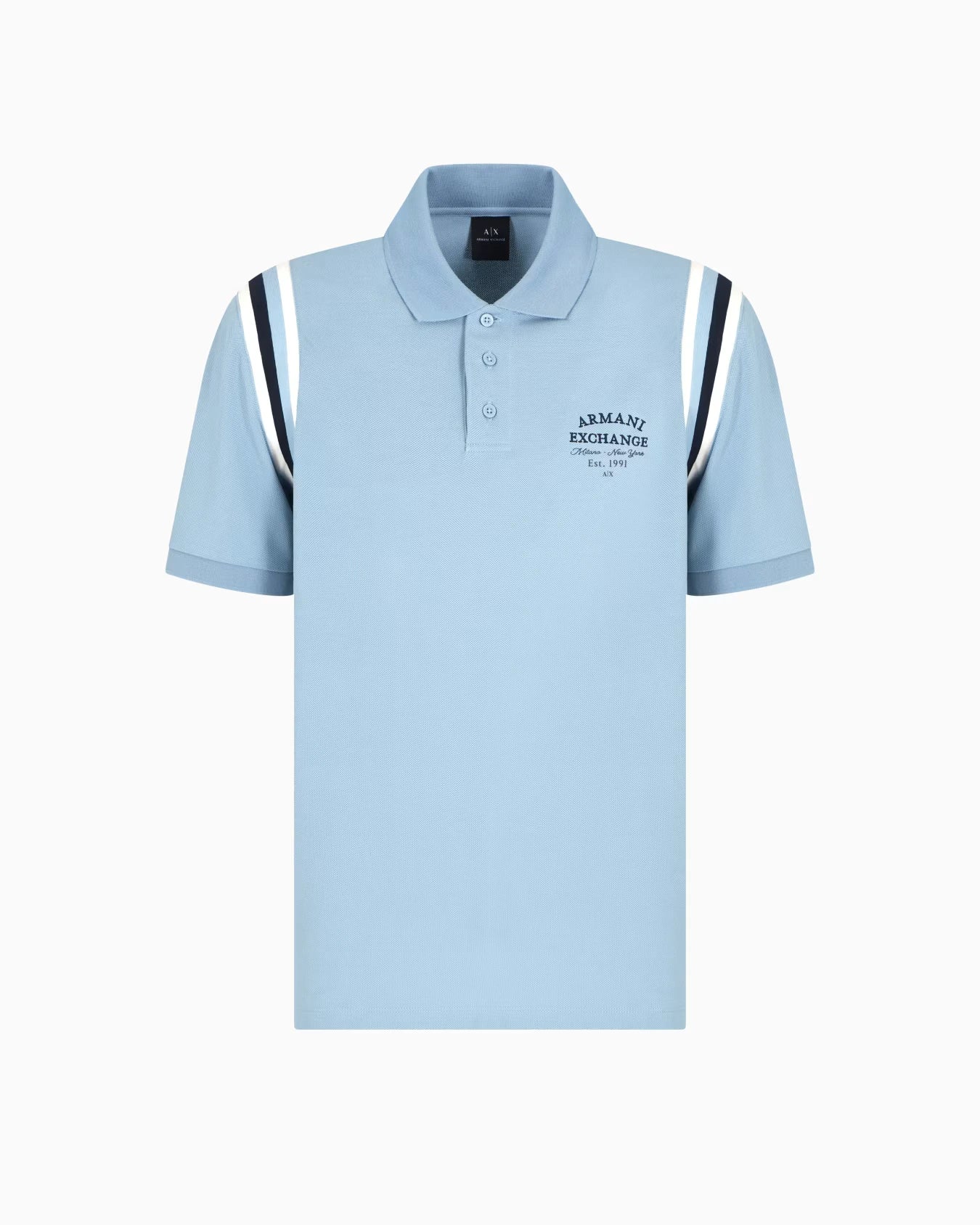  Regular-fit cotton piqué polo shirt with contrasting shoulder bands and embroidered chest logo.