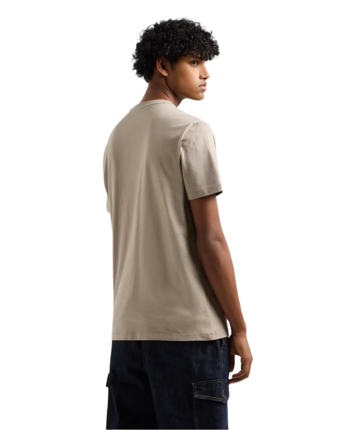 “Regular-fit cotton jersey T-shirt with photographic print on chest and short sleeves”