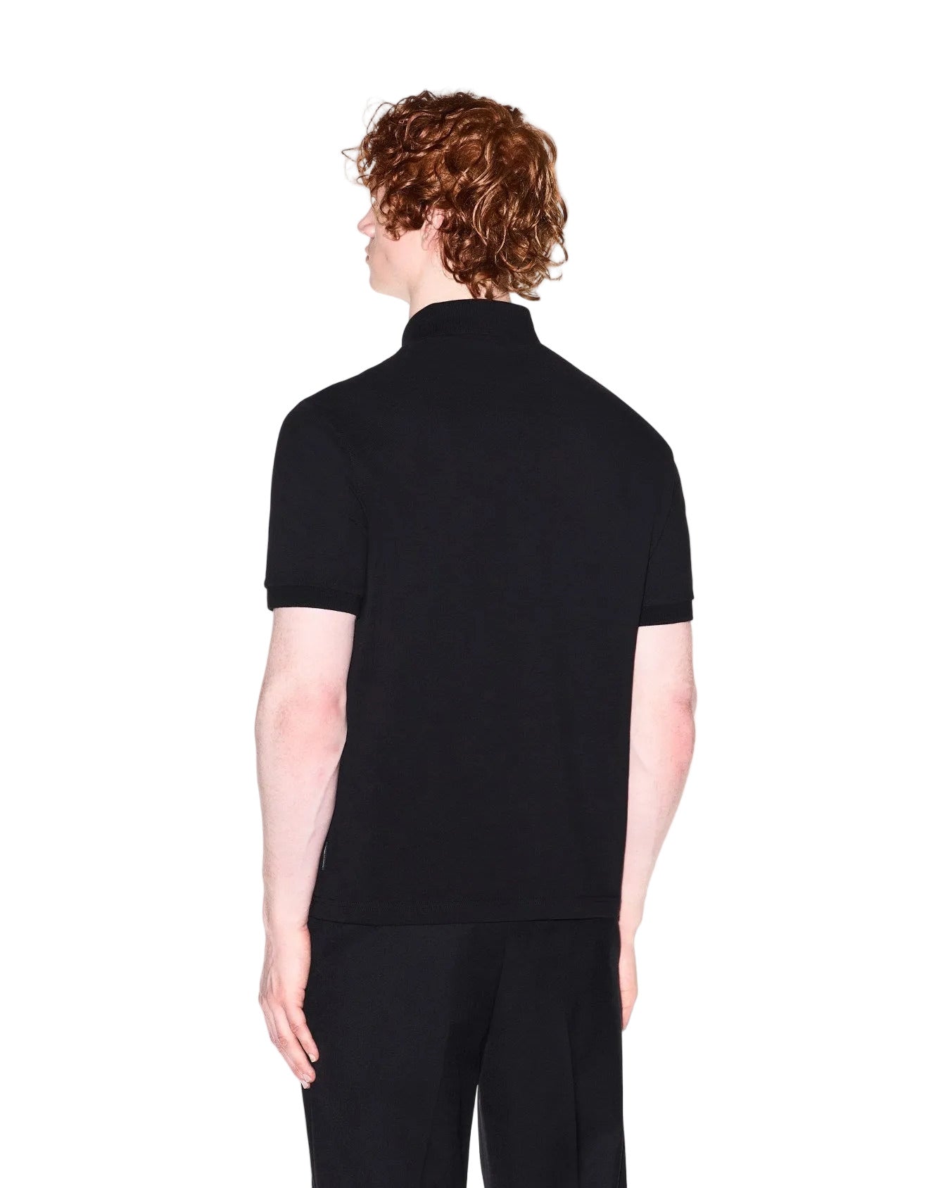 Armani Exchange classic cotton piqué polo shirt with ribbed collar, button placket, and regular fit for refined everyday style