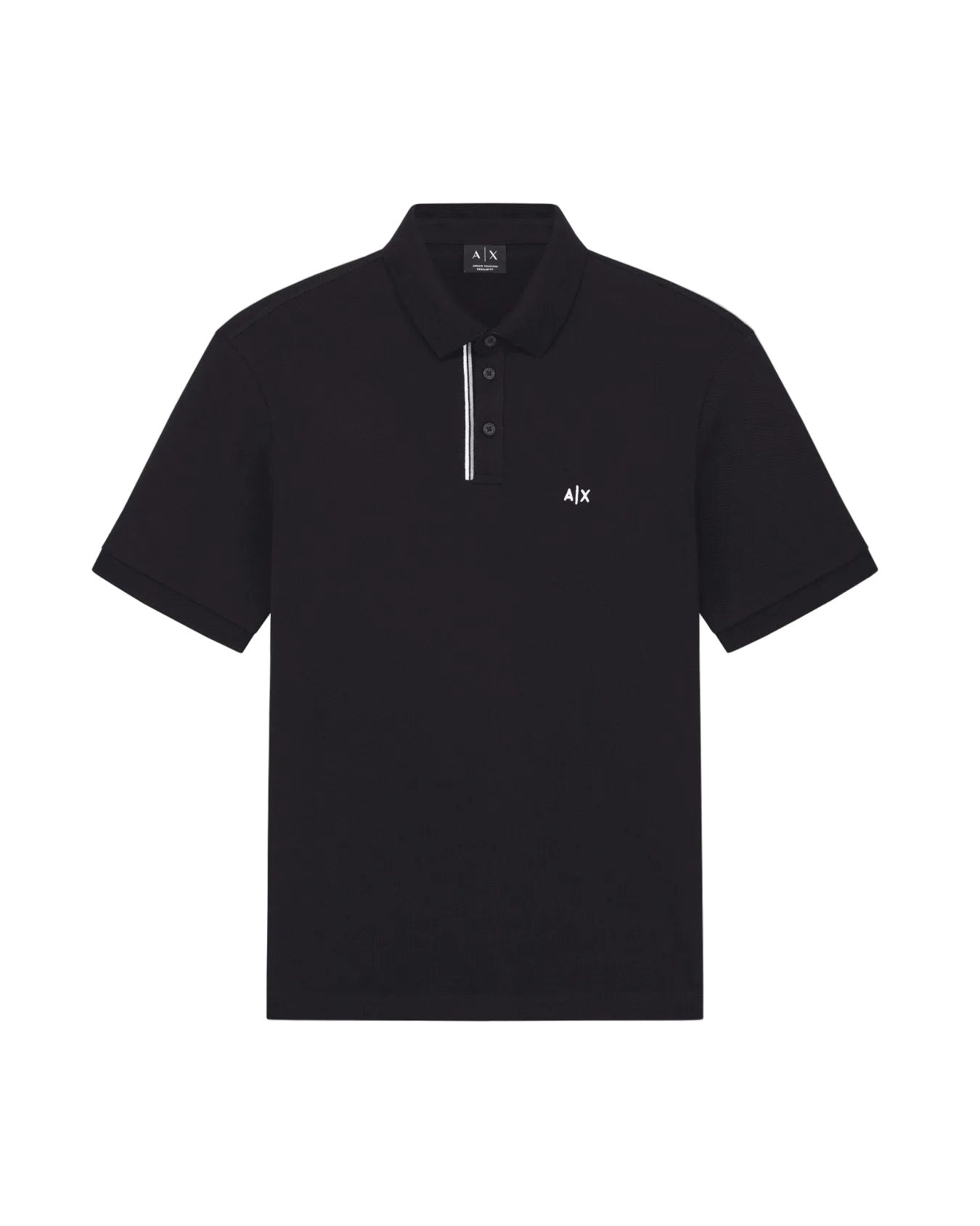 Armani Exchange classic cotton piqué polo shirt with ribbed collar, button placket, and regular fit for refined everyday style