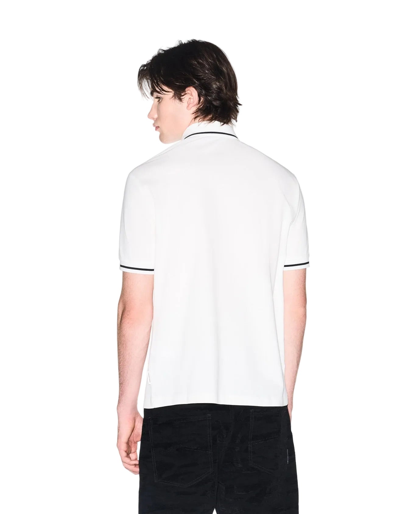 Armani Exchange cotton piqué polo shirt with classic collar, button closure, and regular fit in a refined minimalist style