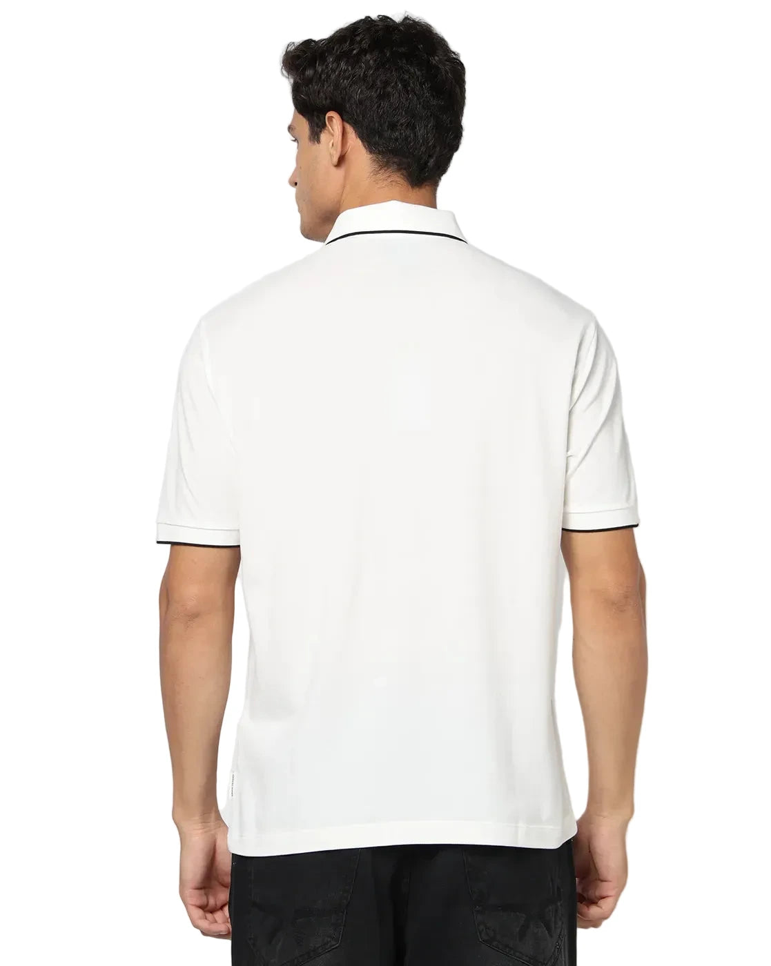 Armani Exchange Night Party regular fit polo shirt with cotton piqué fabric, contrast inserts, and signature AX chest logo.