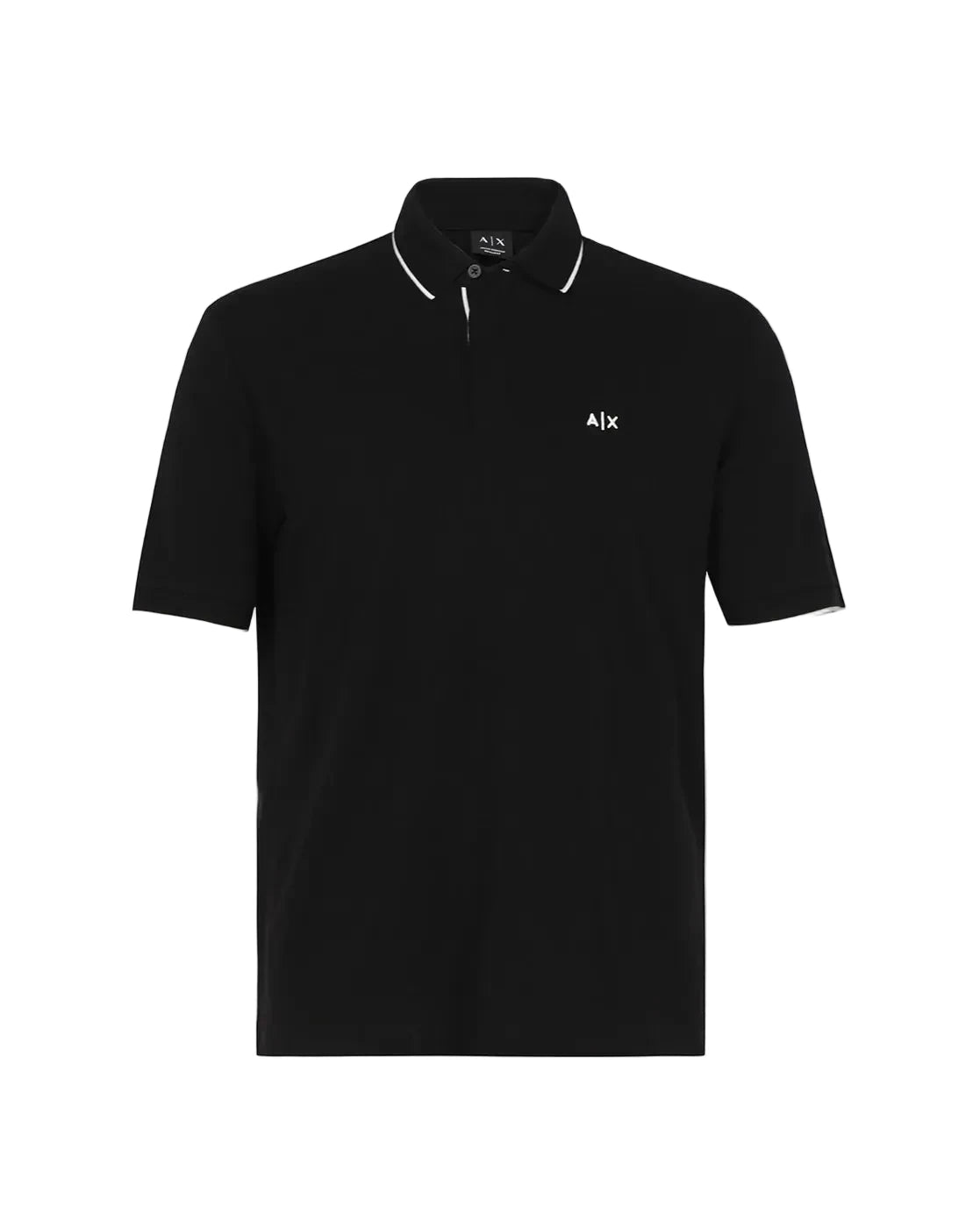 Armani Exchange Night Party polo shirt with cotton piqué fabric, contrast detailing, and signature AX logo on the chest.