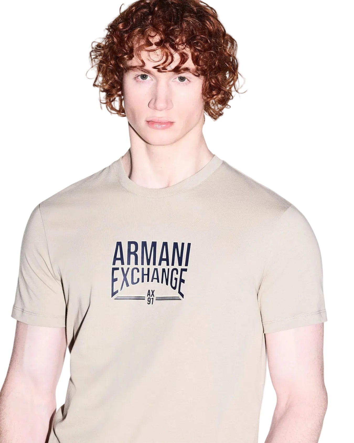 Armani Exchange slim-fit cotton jersey T-shirt with crew neck, short sleeves, and lightweight breathable fabric for modern minimalist style